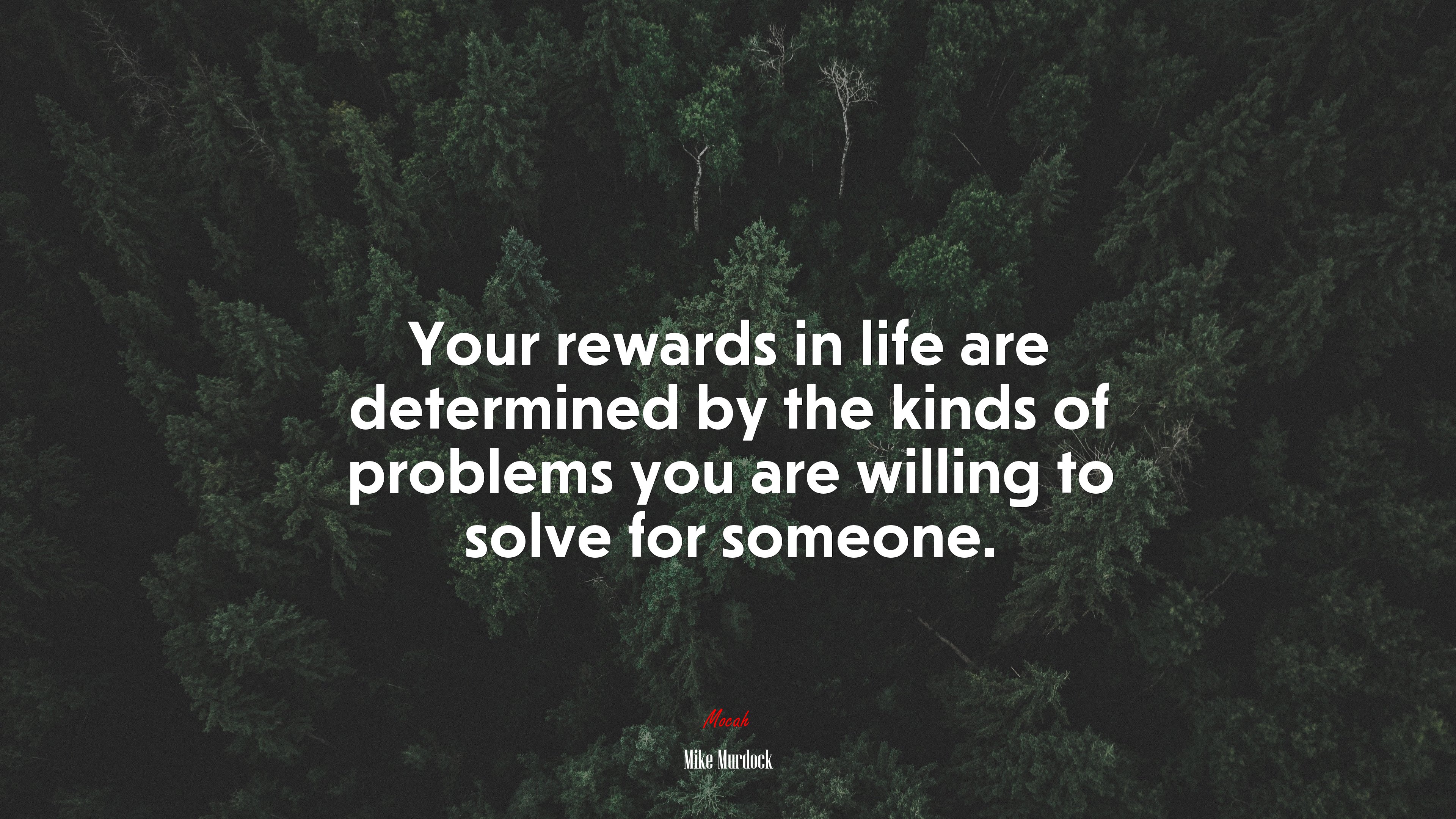 Your rewards in life are determined by the kinds of problems you are willing to solve for someone. | Mike Murdock quote HD Wallpaper