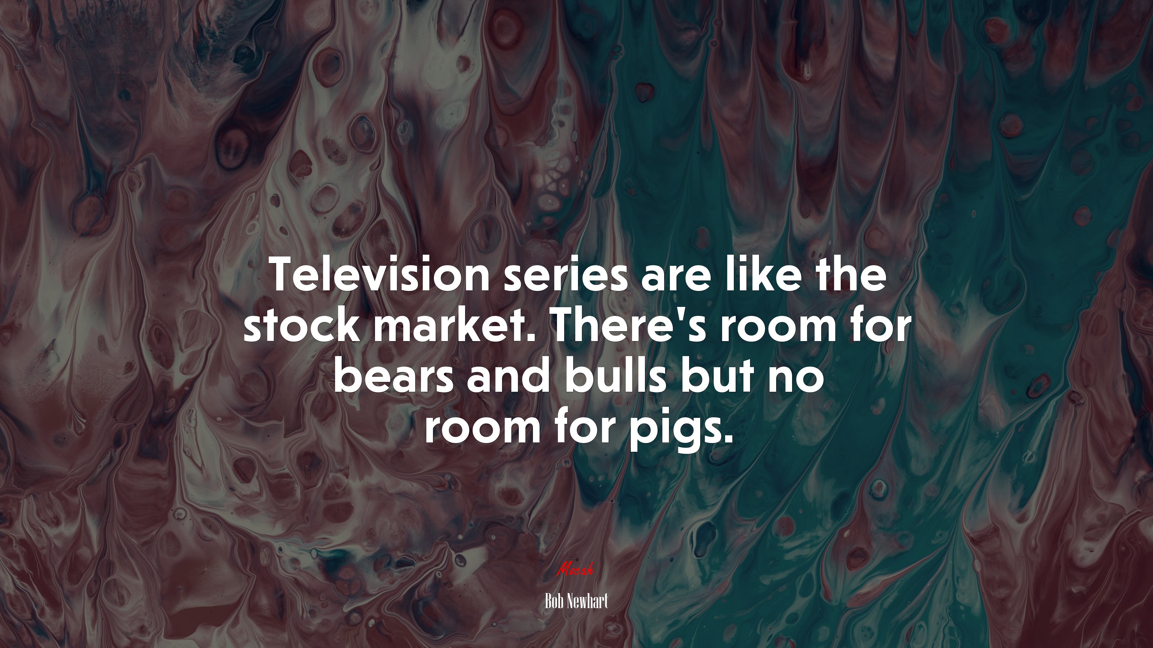 Television series are like the stock market. There’s room for bears and bulls but no room for pigs. | Bob Newhart quote HD Wallpaper