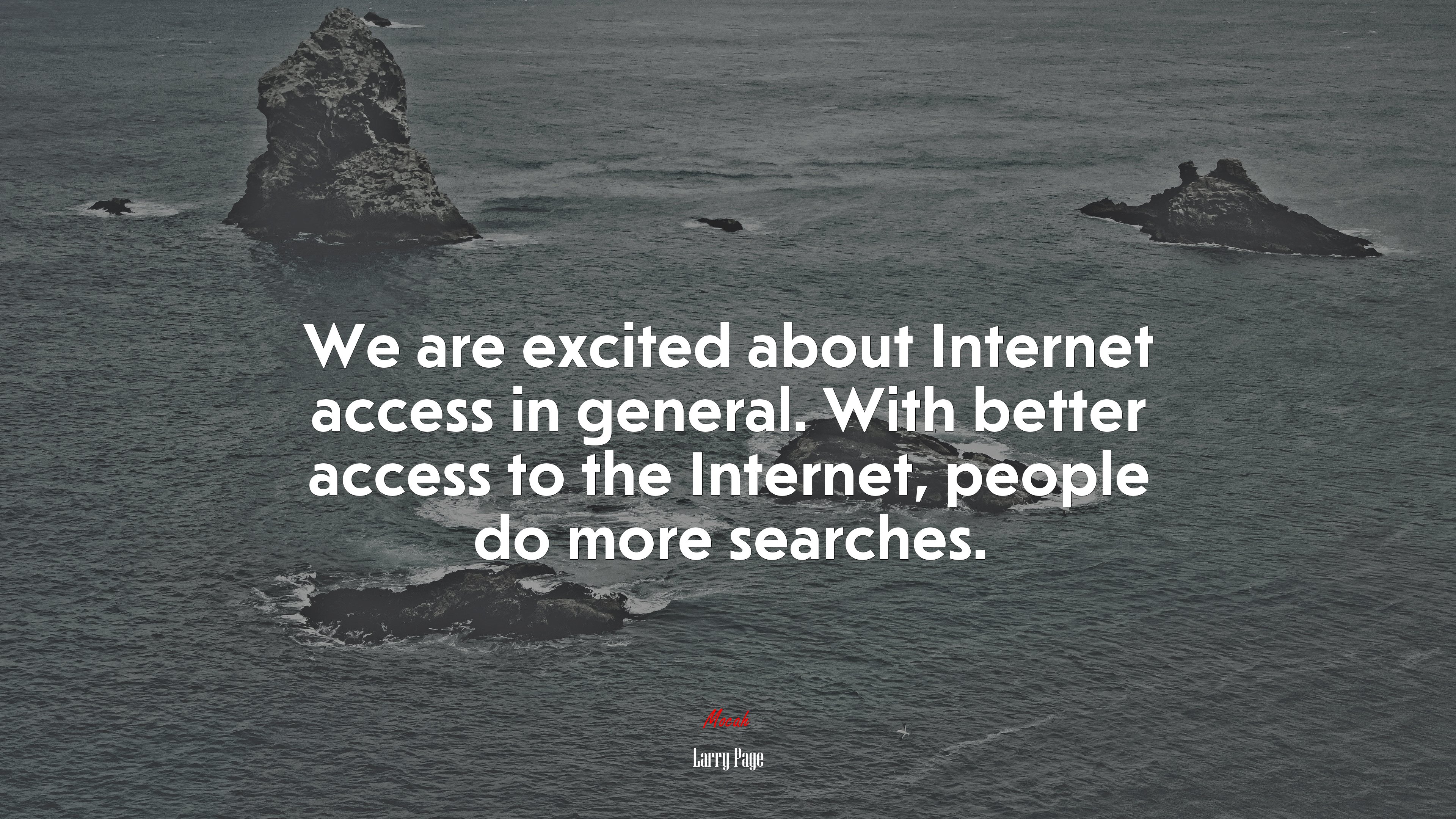 We are excited about Internet access in general. With better access to the Internet, people do more searches. | Larry Page quote HD Wallpaper