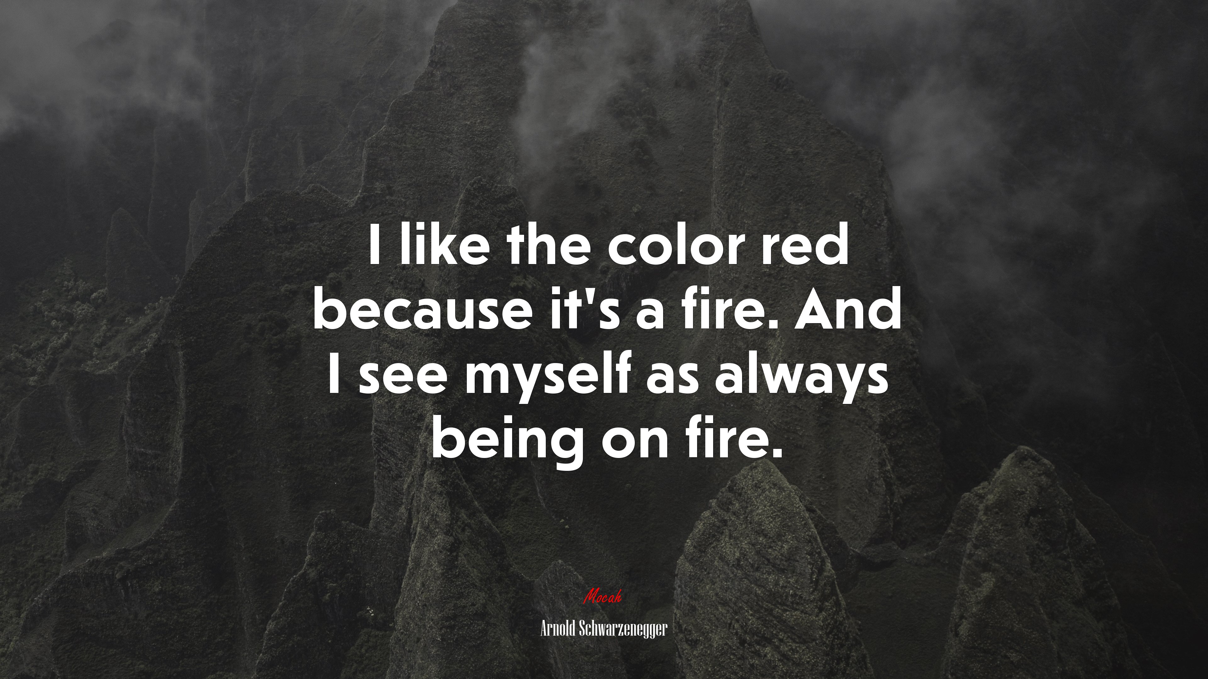 I like the color red because it’s a fire. And I see myself as always being on fire. | Arnold Schwarzenegger quote HD Wallpaper