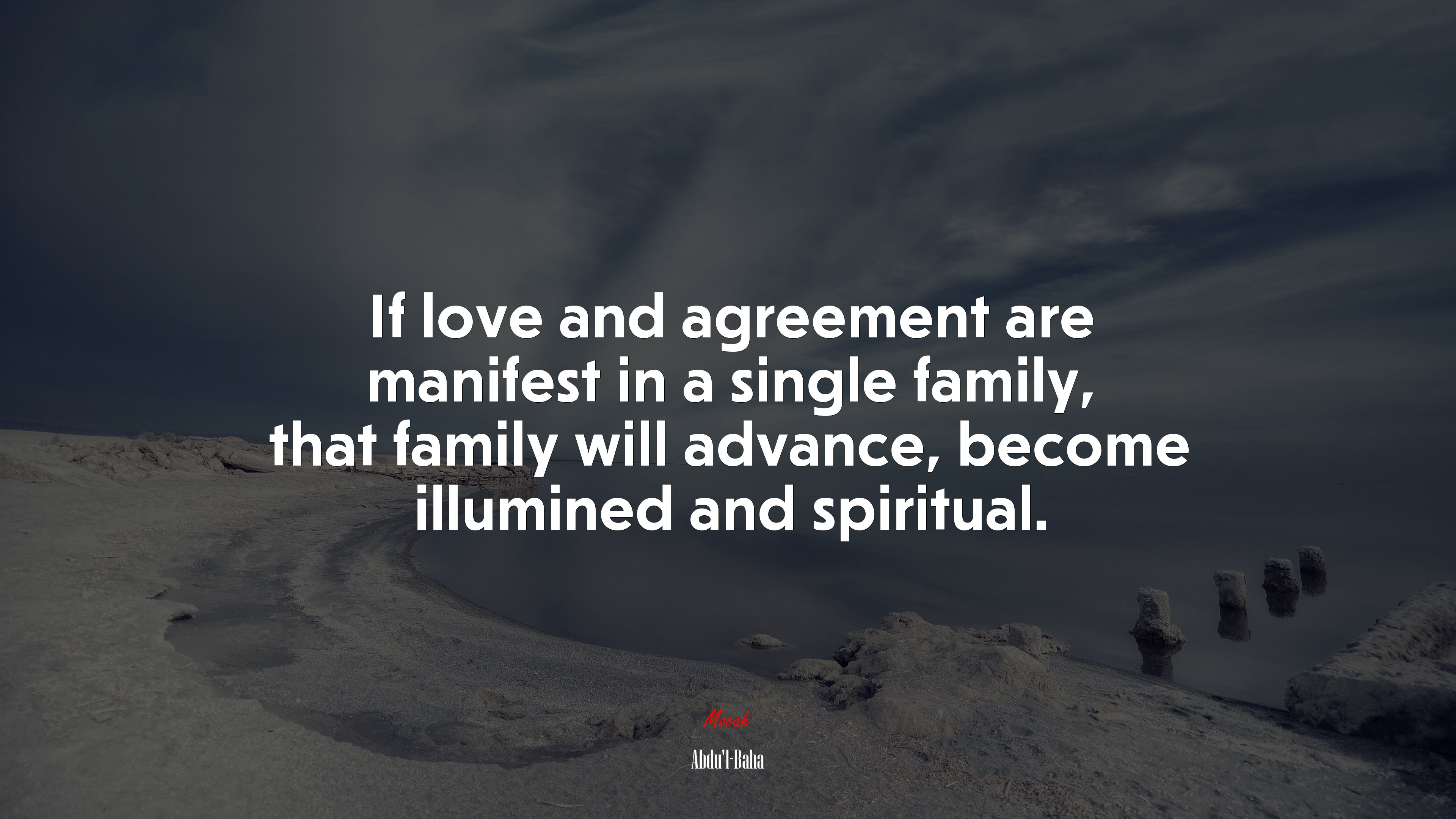 If love and agreement are manifest in a single family, that family will advance, become illumined and spiritual. | Abdul-Bahá quote HD Wallpaper