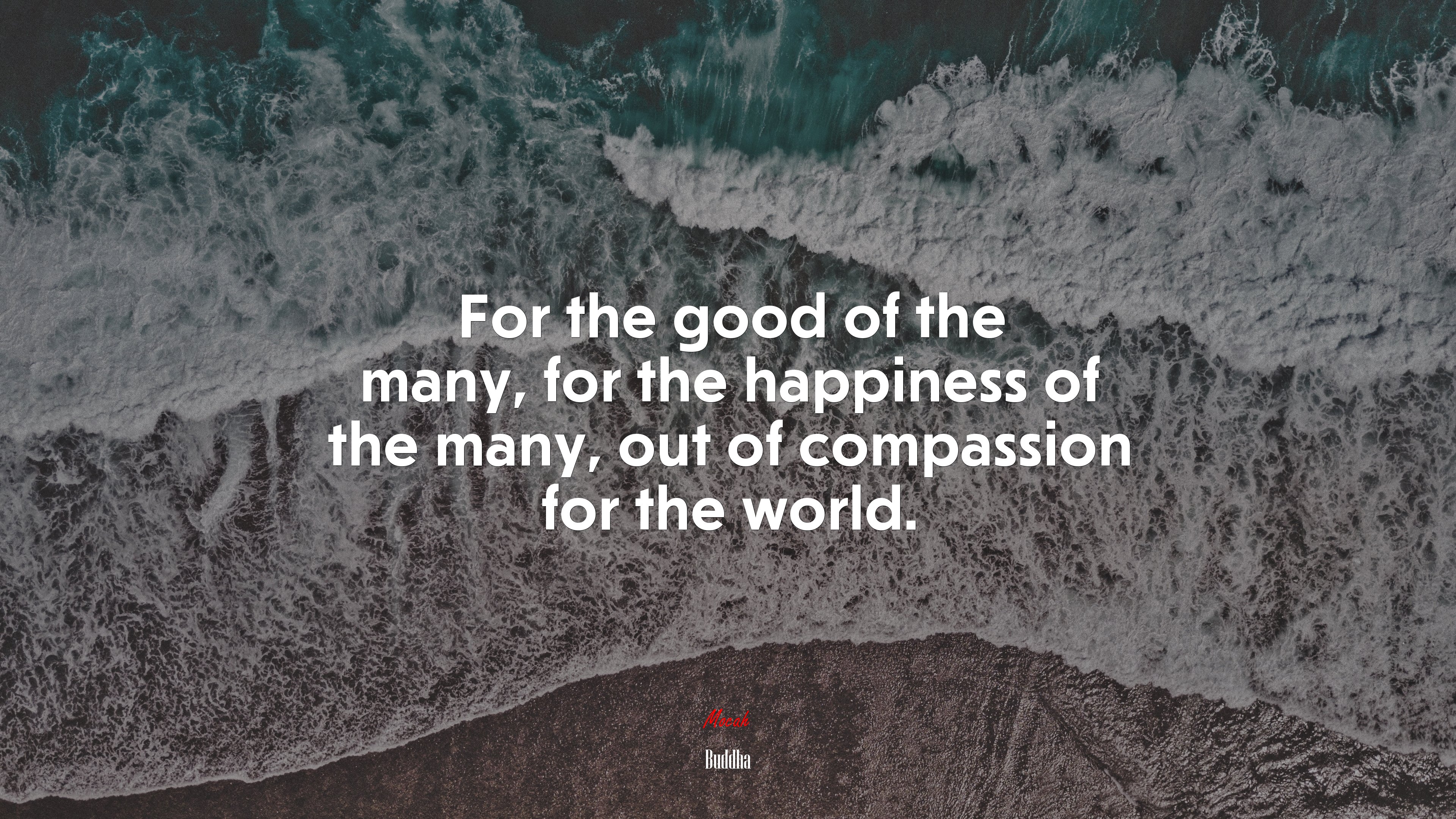 For the good of the many, for the happiness of the many, out of compassion for the world. | Buddha quote HD Wallpaper