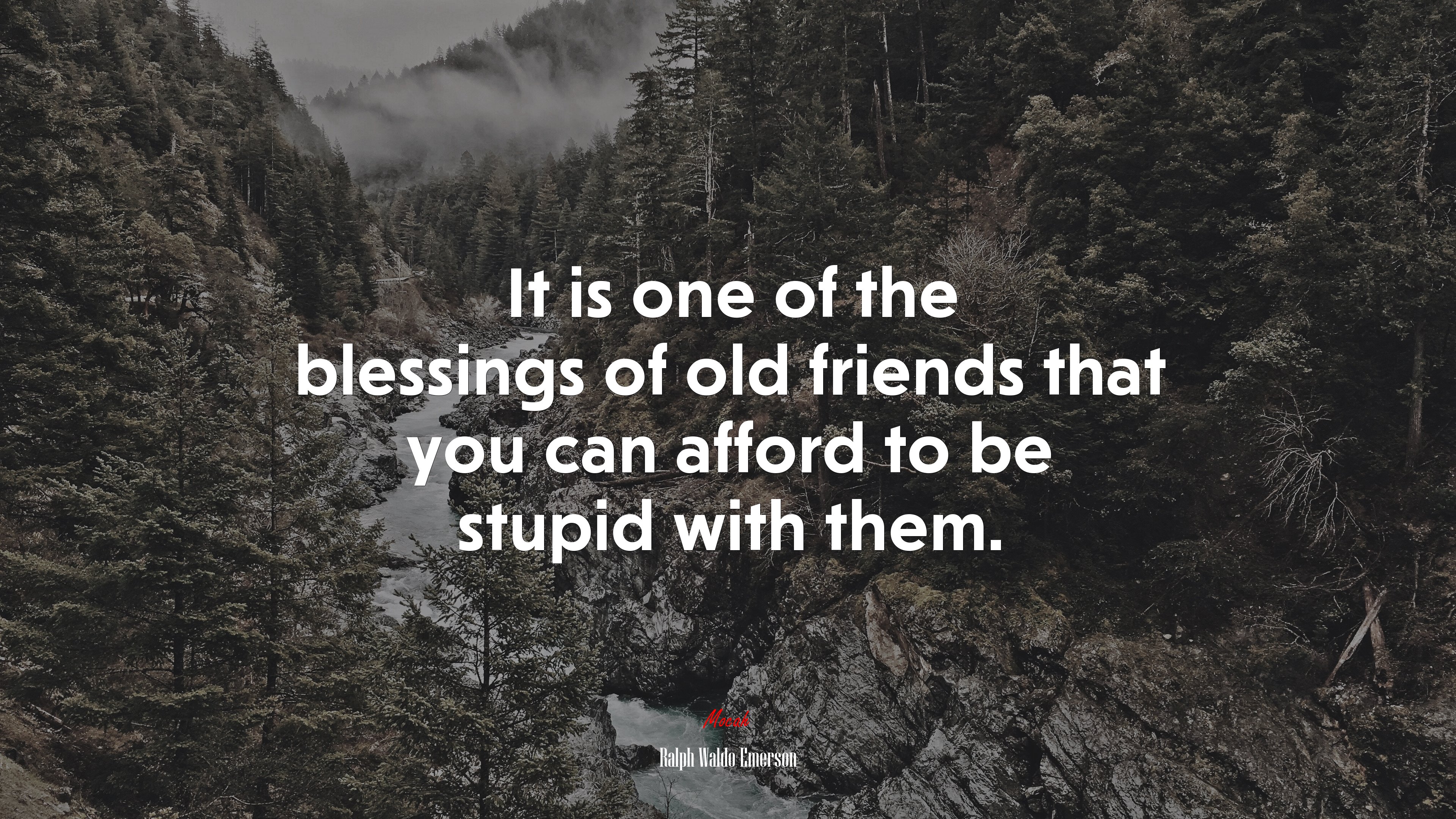 It is one of the blessings of old friends that you can afford to be stupid with them. | Ralph Waldo Emerson quote HD Wallpaper