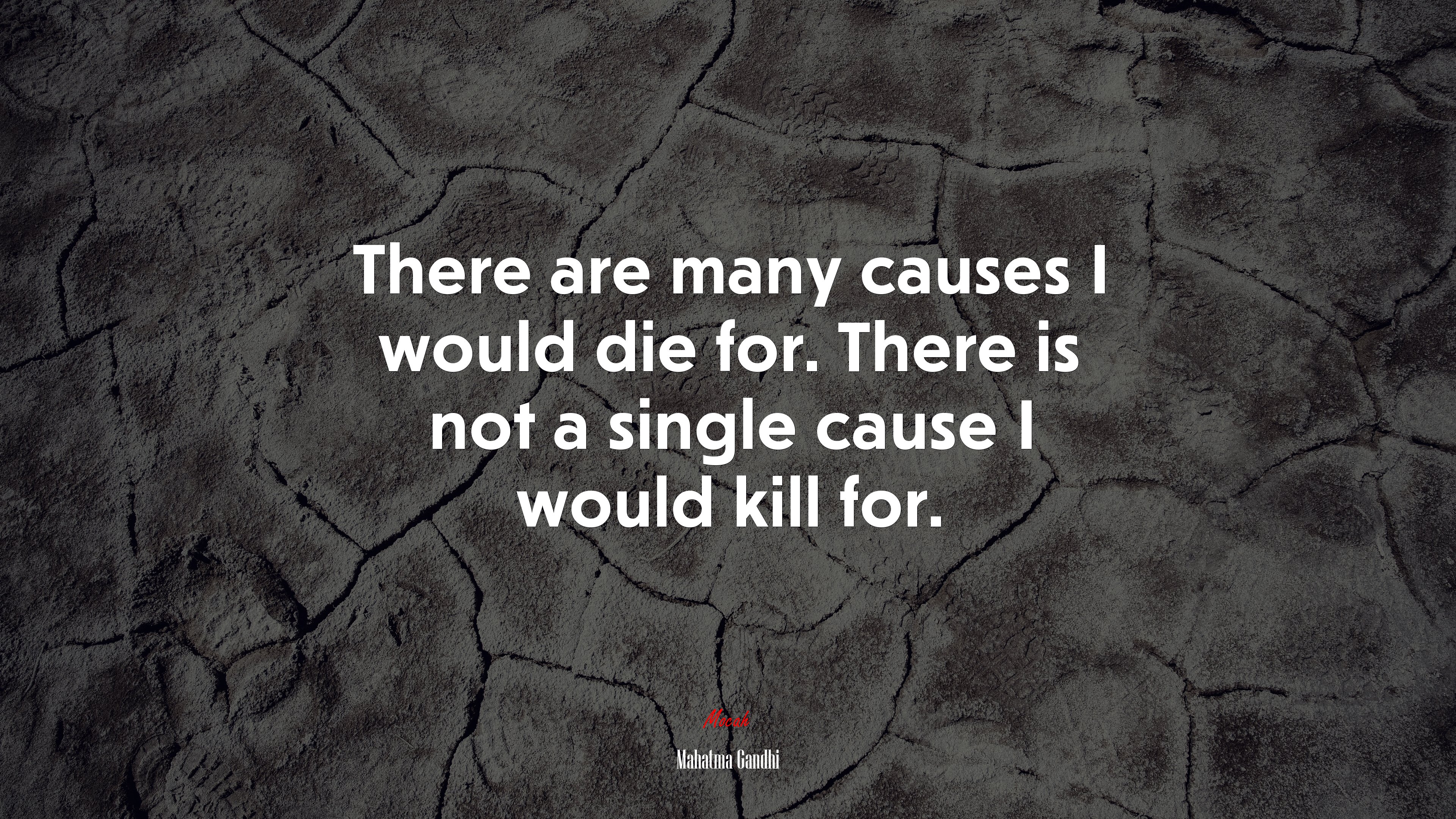 There are many causes I would die for. There is not a single cause I would kill for. | Mahatma Gandhi quote HD Wallpaper