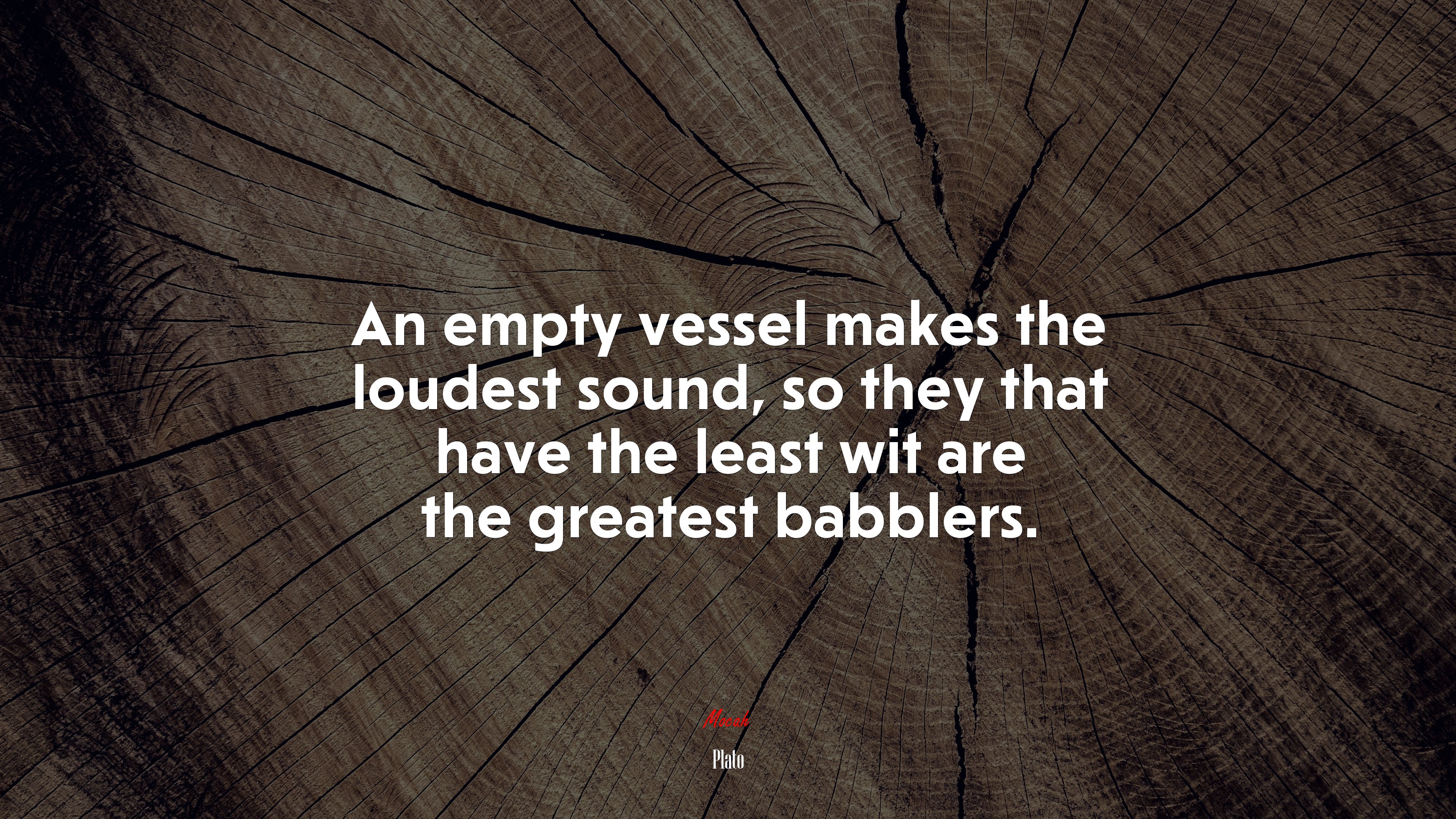 An empty vessel makes the loudest sound, so they that have the least wit are the greatest babblers. | Plato quote HD Wallpaper