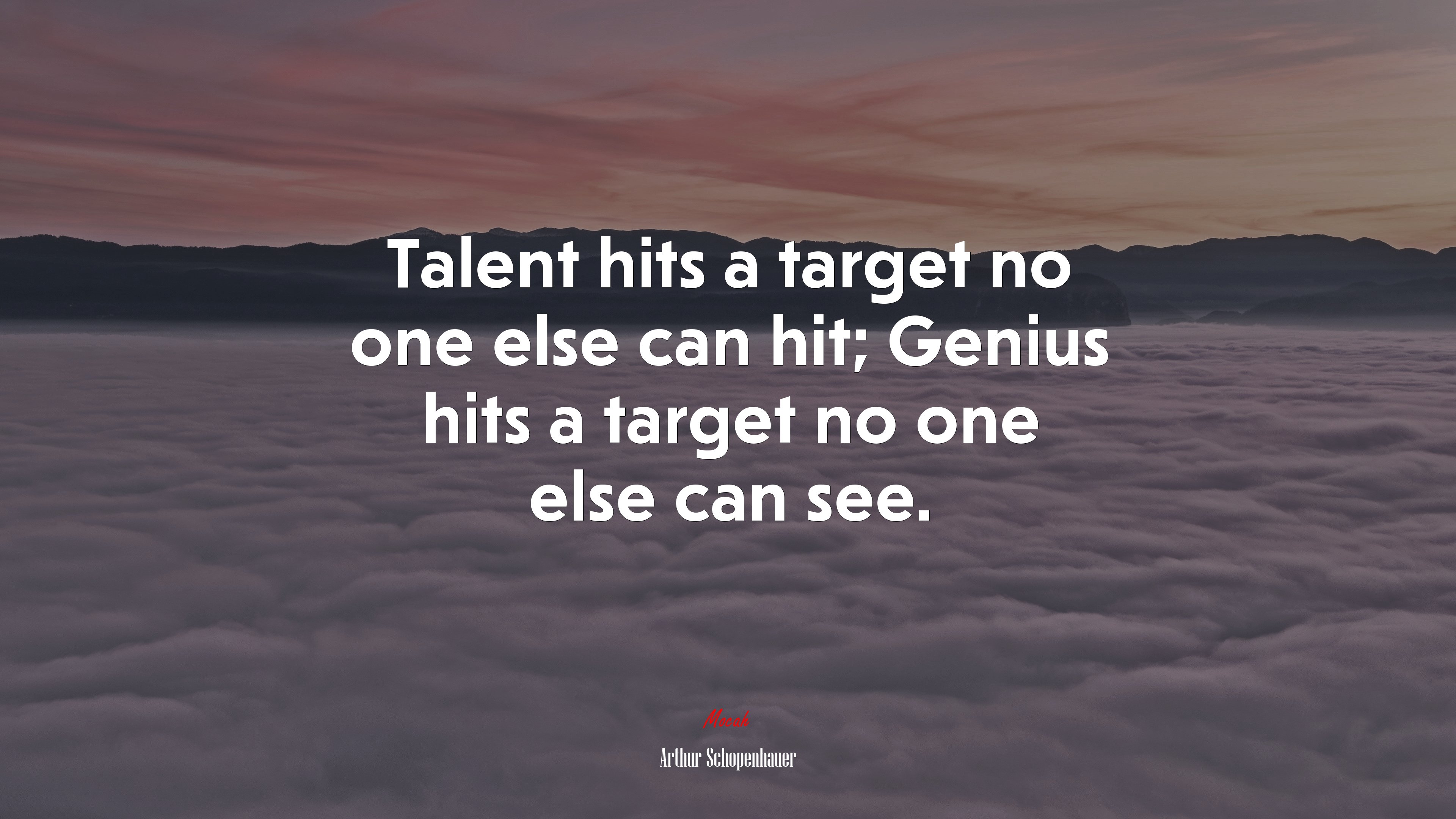 Talent hits a target no one else can hit; Genius hits a target no one else can see. | Arthur Schopenhauer quote HD Wallpaper