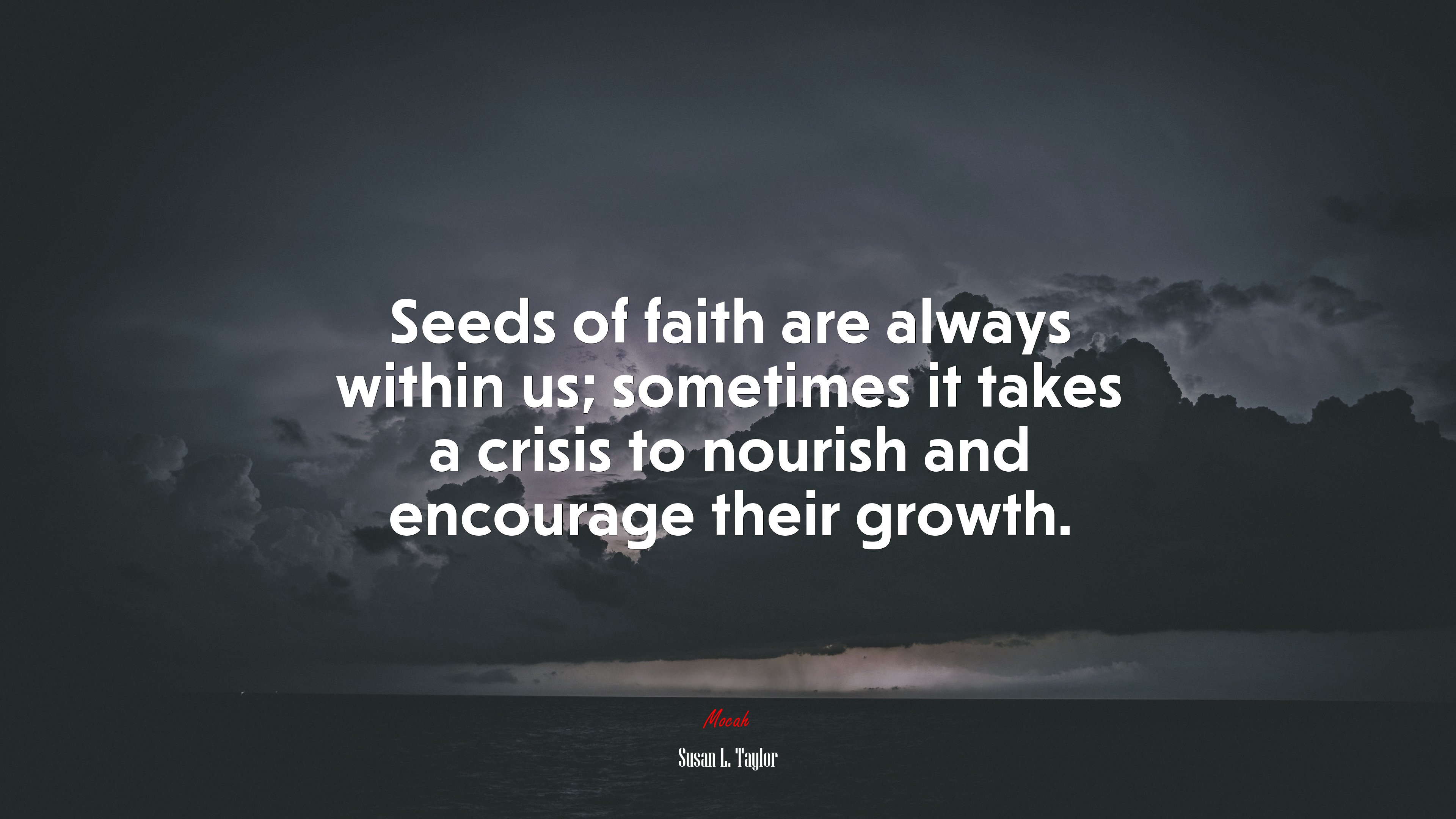 Seeds of faith are always within us; sometimes it takes a crisis to nourish and encourage their growth. | Susan L. Taylor quote HD Wallpaper