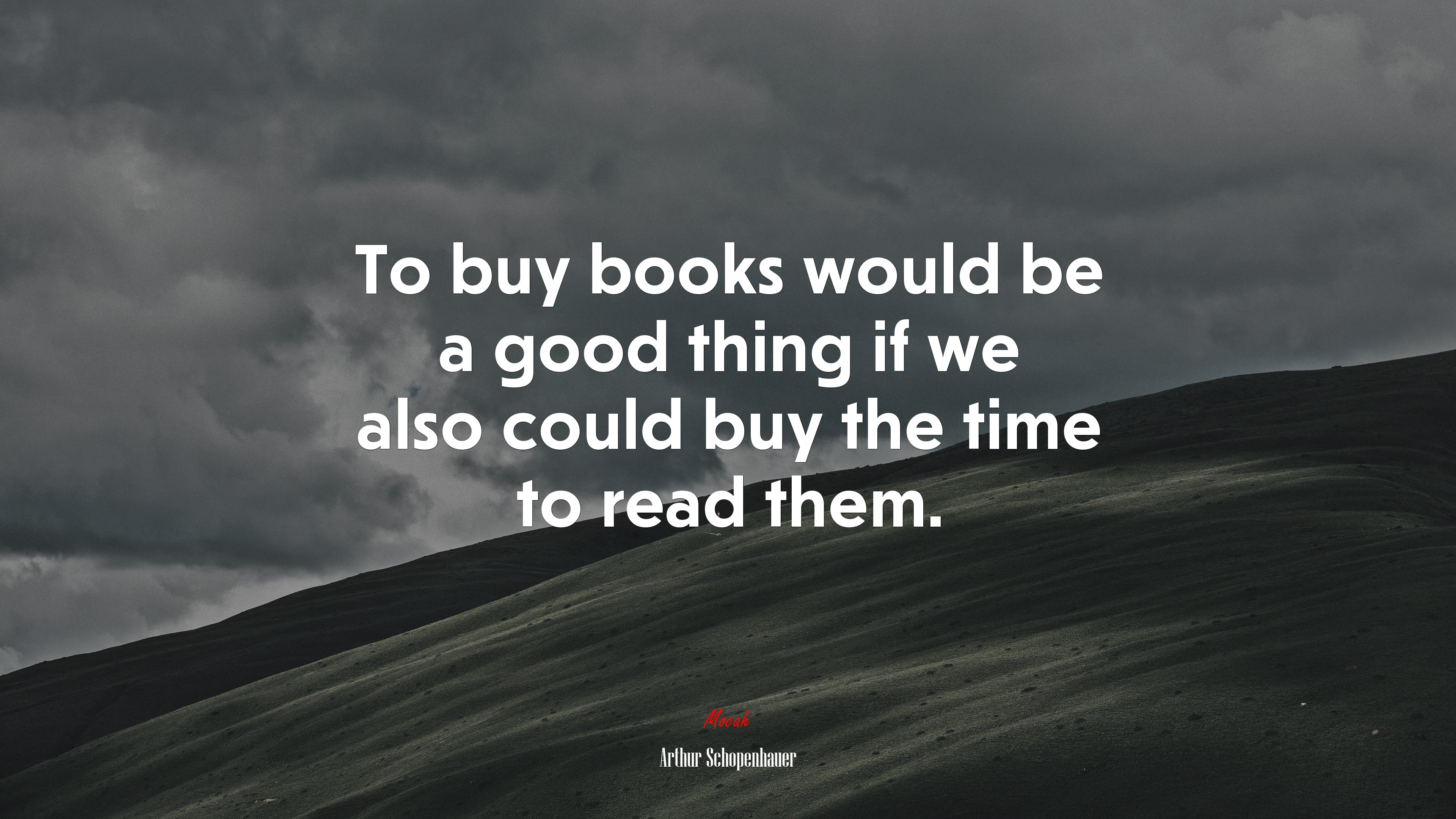 To buy books would be a good thing if we also could buy the time to read them. | Arthur Schopenhauer quote HD Wallpaper