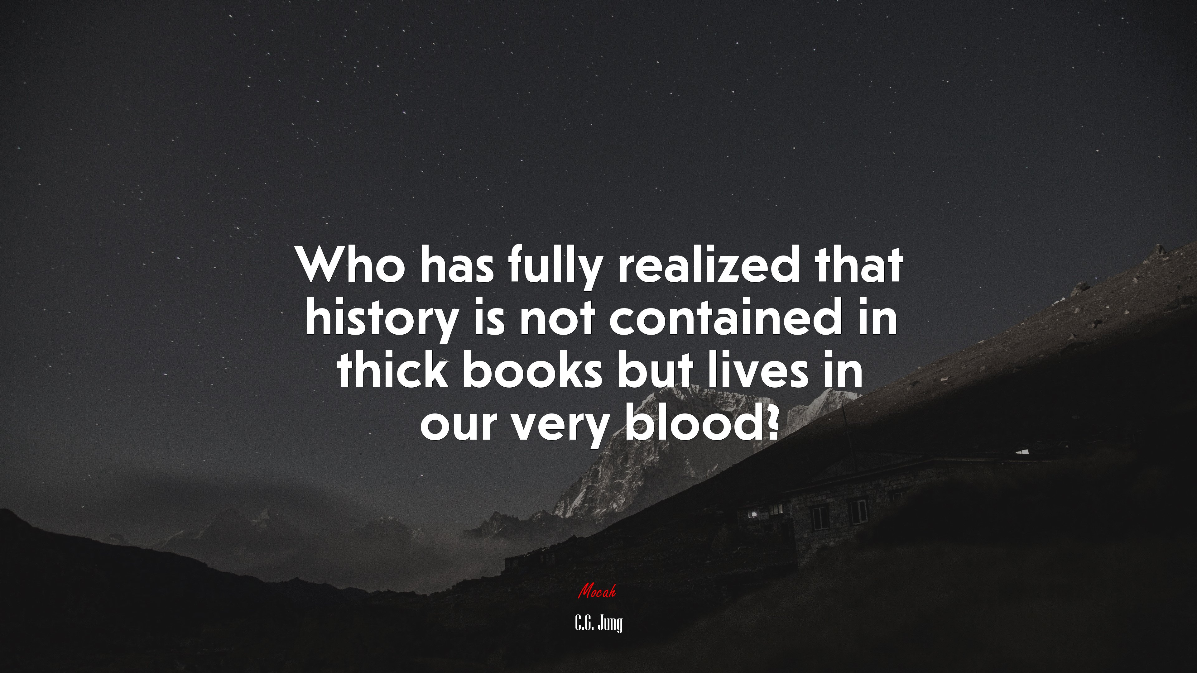 Who has fully realized that history is not contained in thick books but lives in our very blood? | C.G. Jung quote HD Wallpaper
