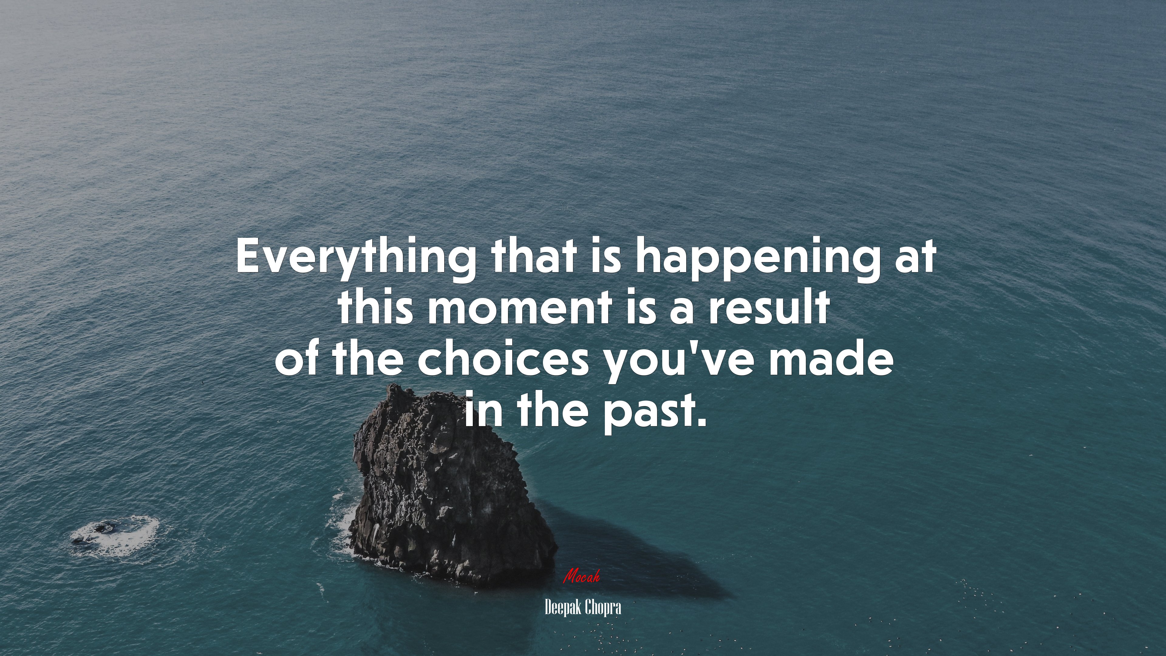 Everything that is happening at this moment is a result of the choices you’ve made in the past. | Deepak Chopra quote HD Wallpaper