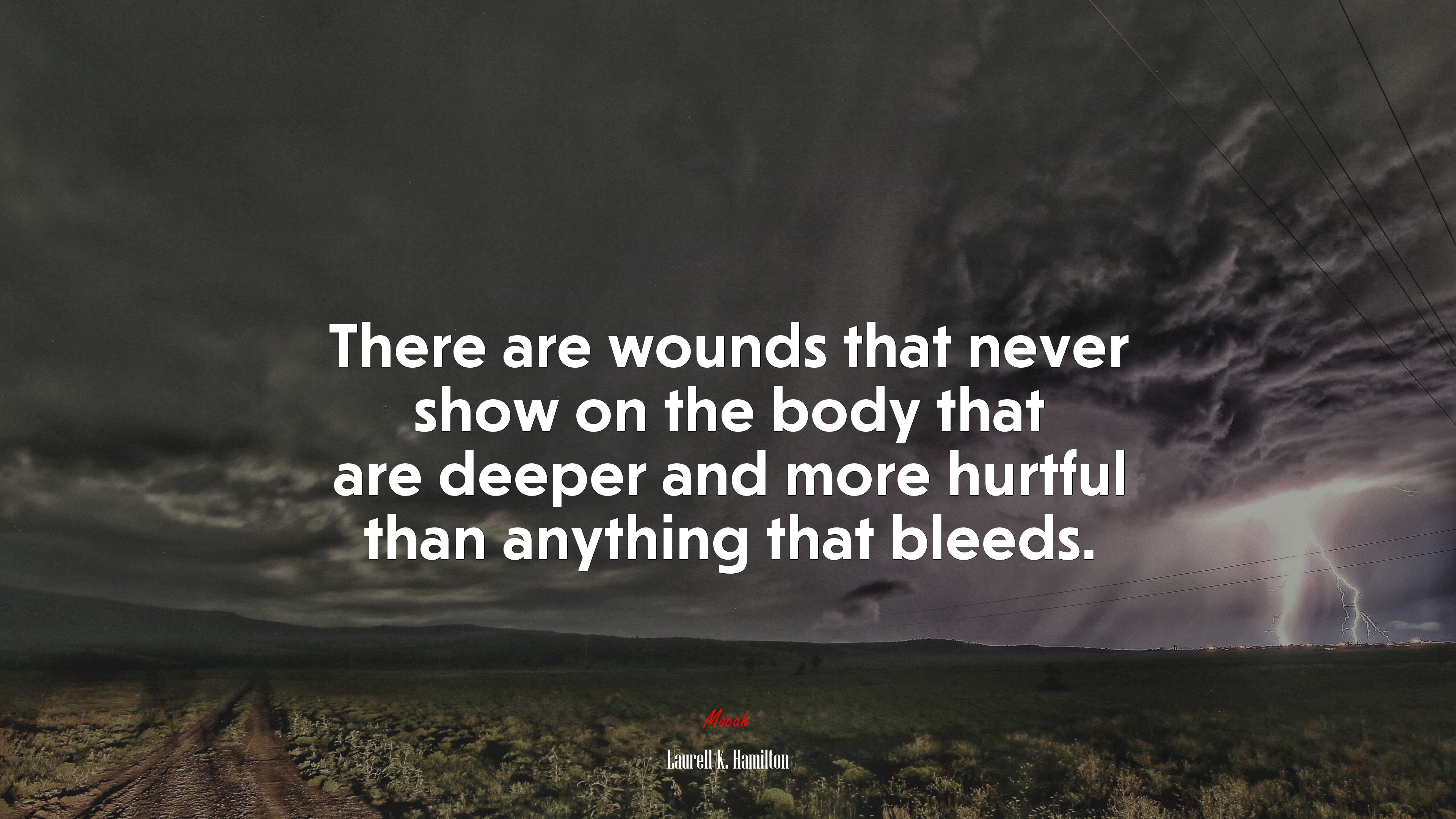 There are wounds that never show on the body that are deeper and more hurtful than anything that bleeds. | Laurell K. Hamilton quote HD Wallpaper