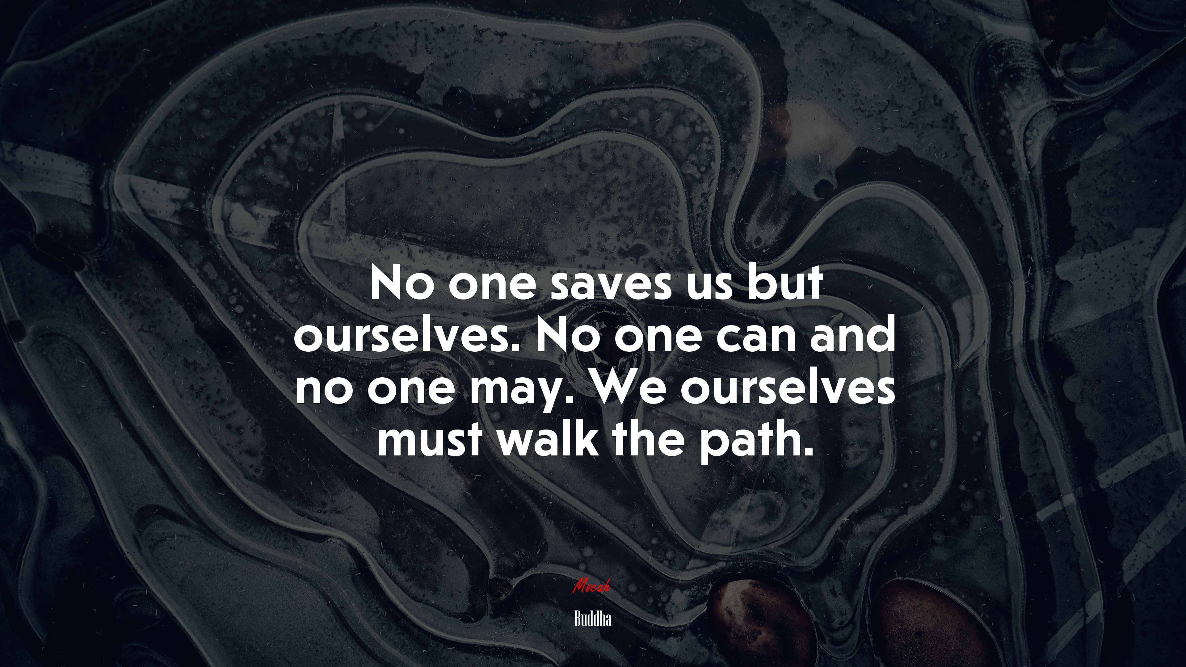 No one saves us but ourselves. No one can and no one may. We ourselves must walk the path. | Buddha quote HD Wallpaper