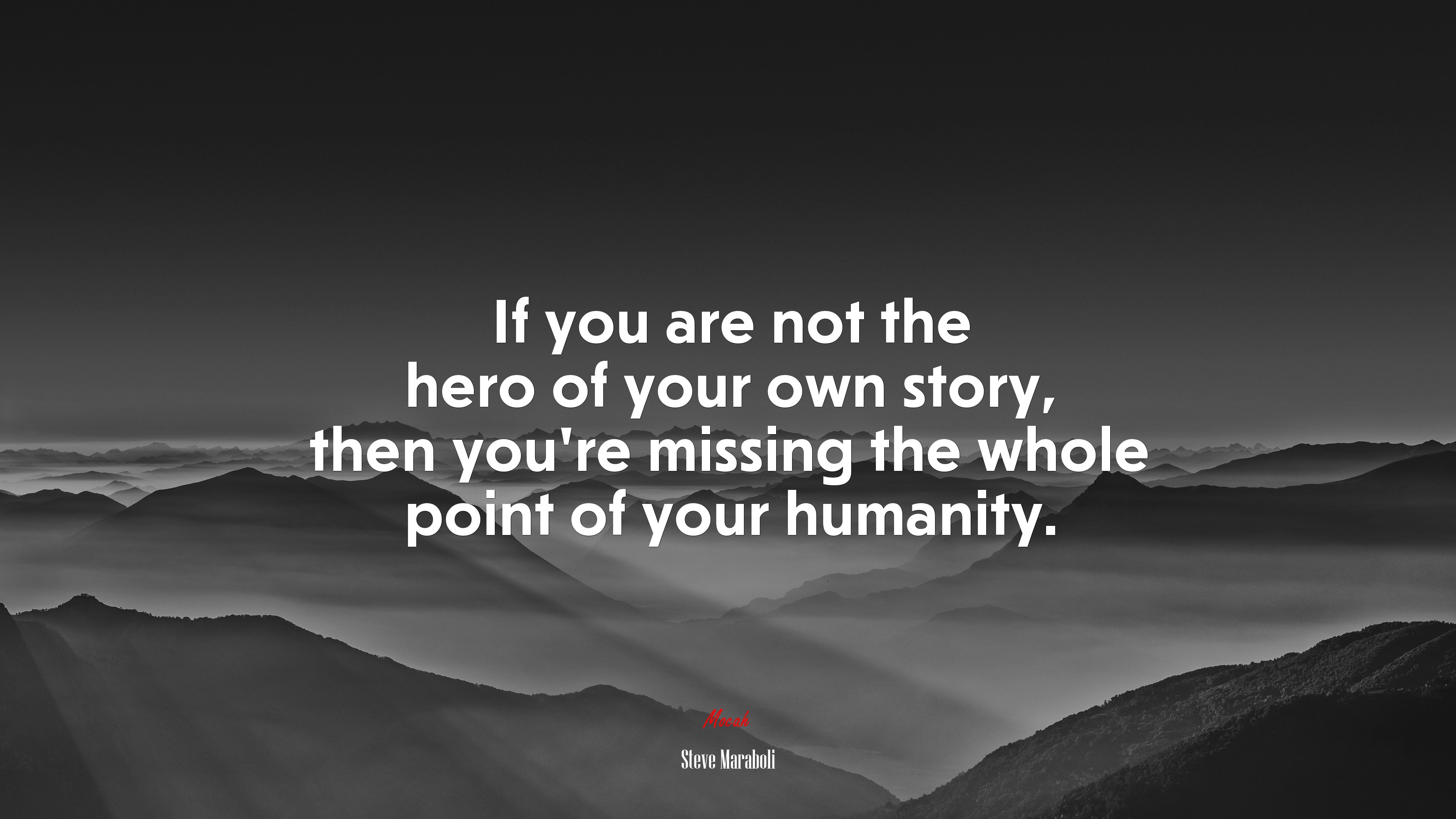 If you are not the hero of your own story, then you’re missing the whole point of your humanity. | Steve Maraboli quote HD Wallpaper