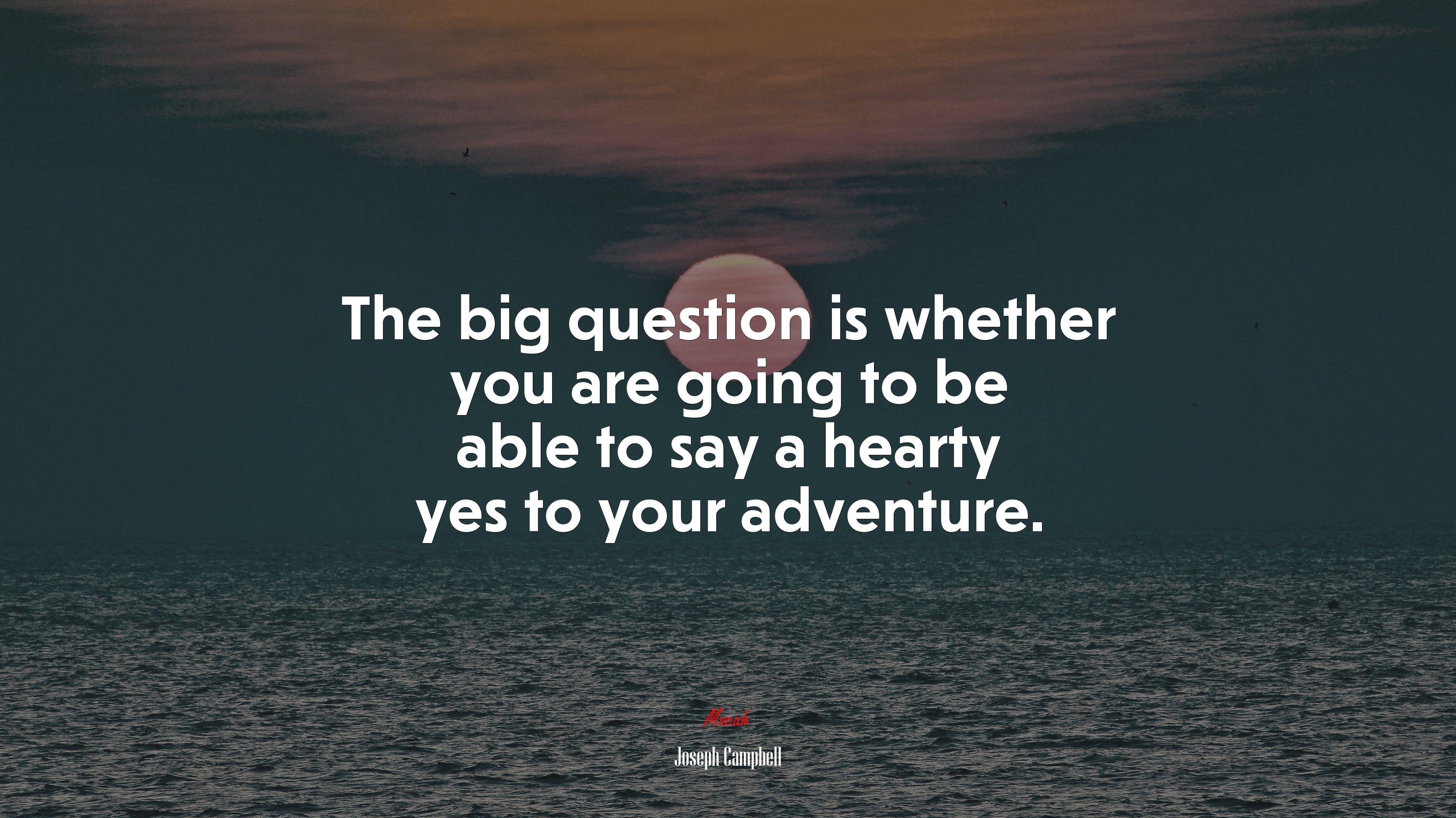 The big question is whether you are going to be able to say a hearty yes to your adventure. | Joseph Campbell quote HD Wallpaper