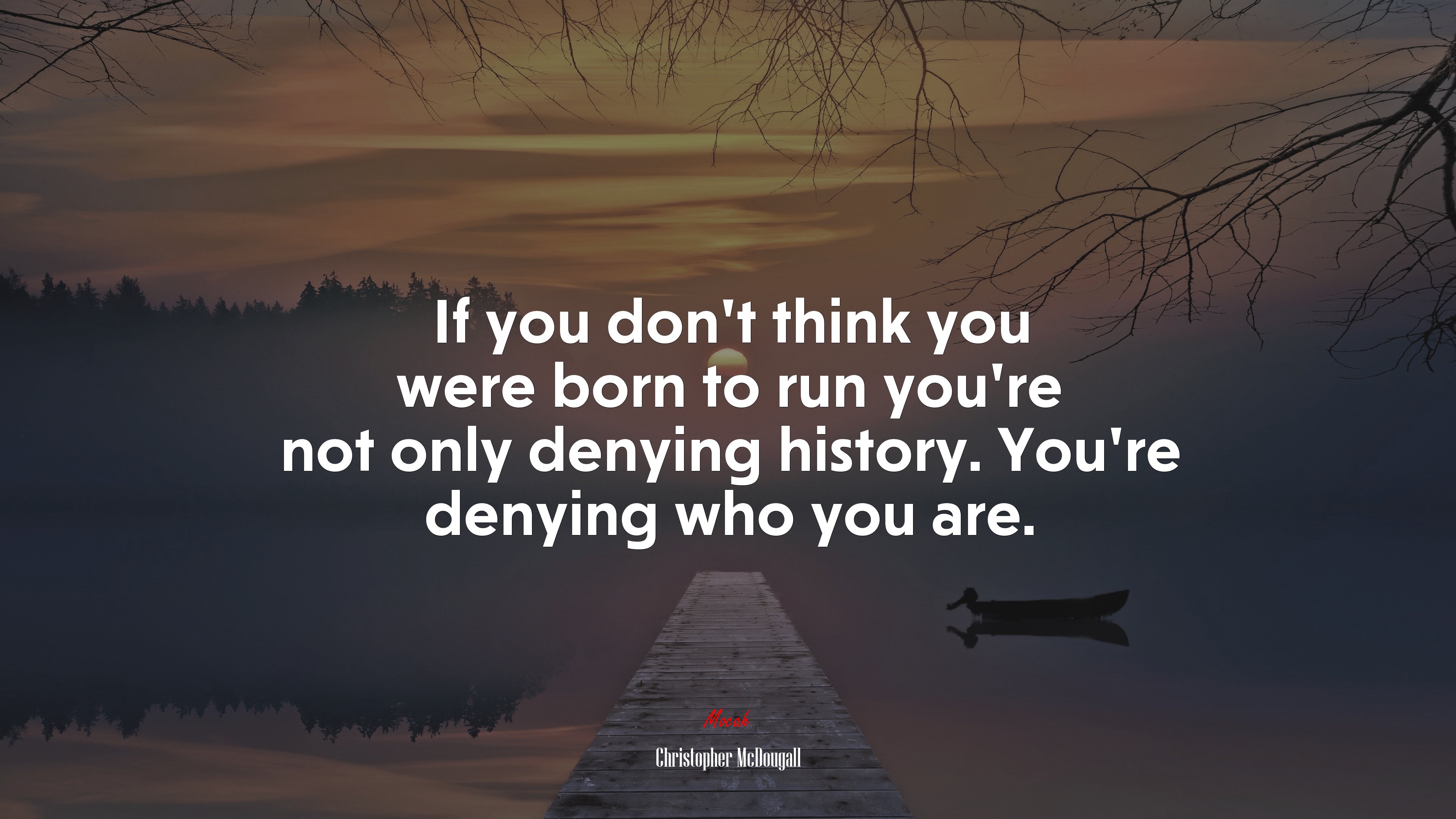If you don’t think you were born to run you’re not only denying history. You’re denying who you are. | Christopher McDougall quote HD Wallpaper