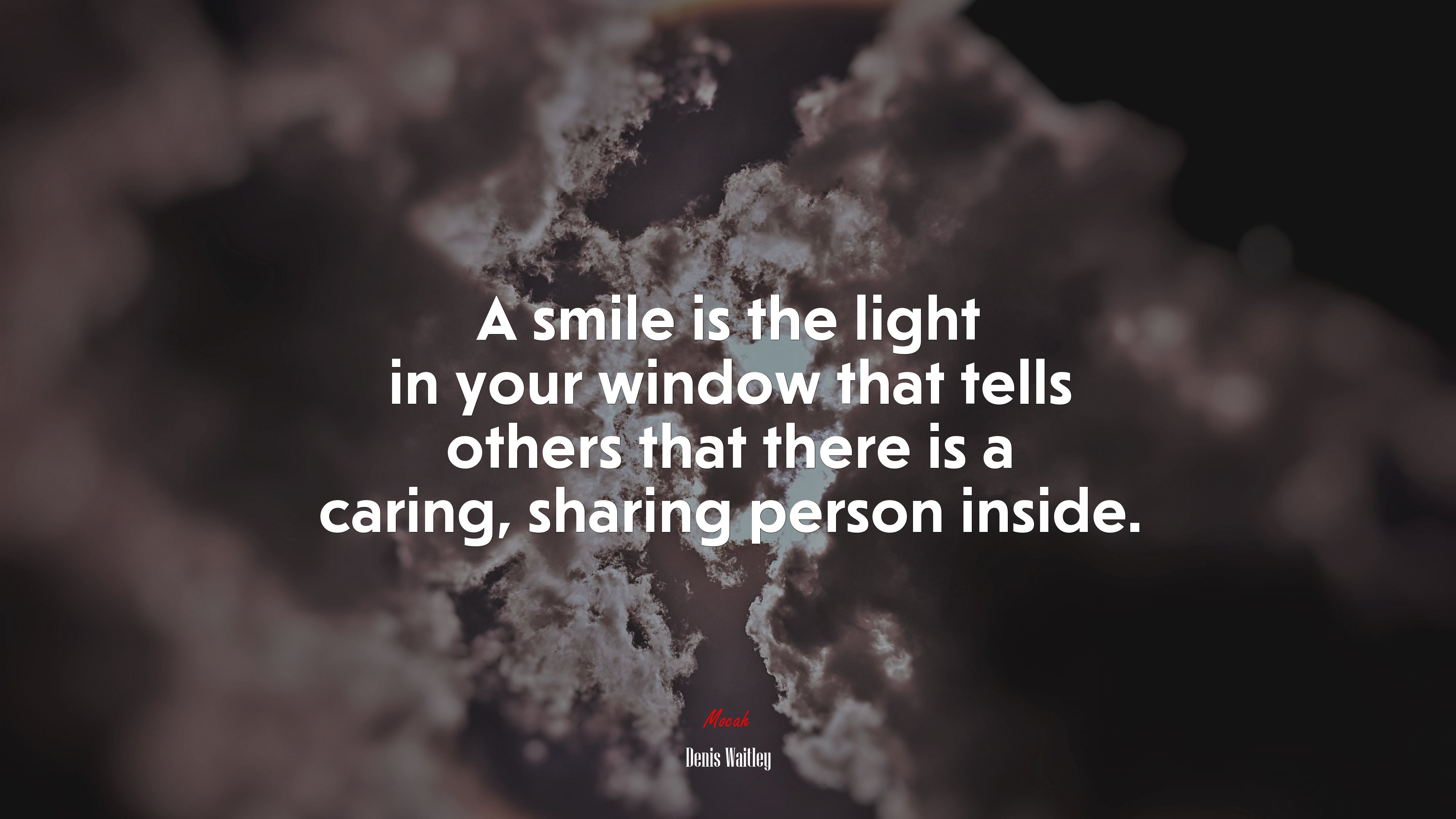 A smile is the light in your window that tells others that there is a caring, sharing person inside. | Denis Waitley quote HD Wallpaper