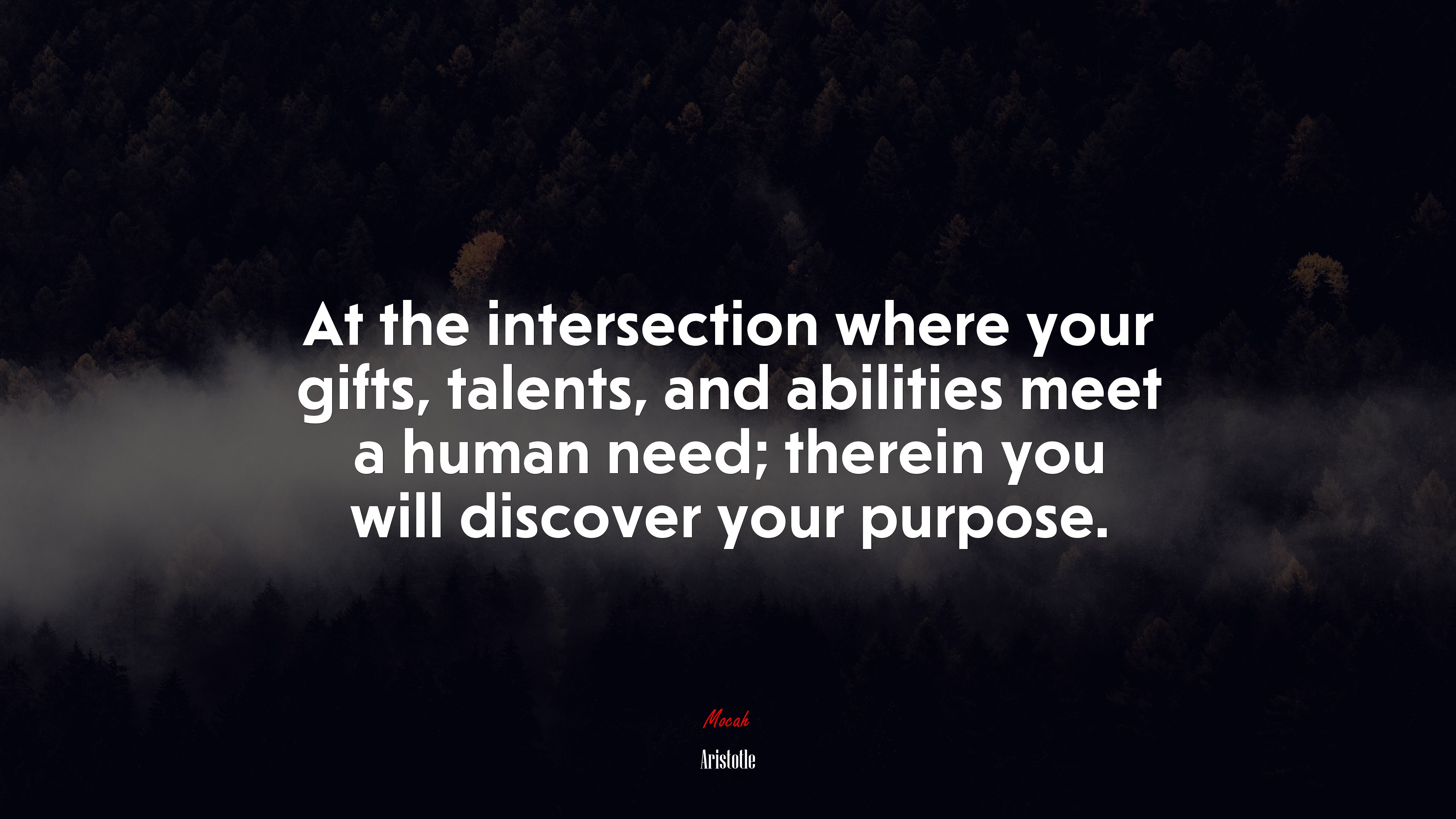 At the intersection where your gifts, talents, and abilities meet a human need; therein you will discover your purpose. | Aristotle quote HD Wallpaper
