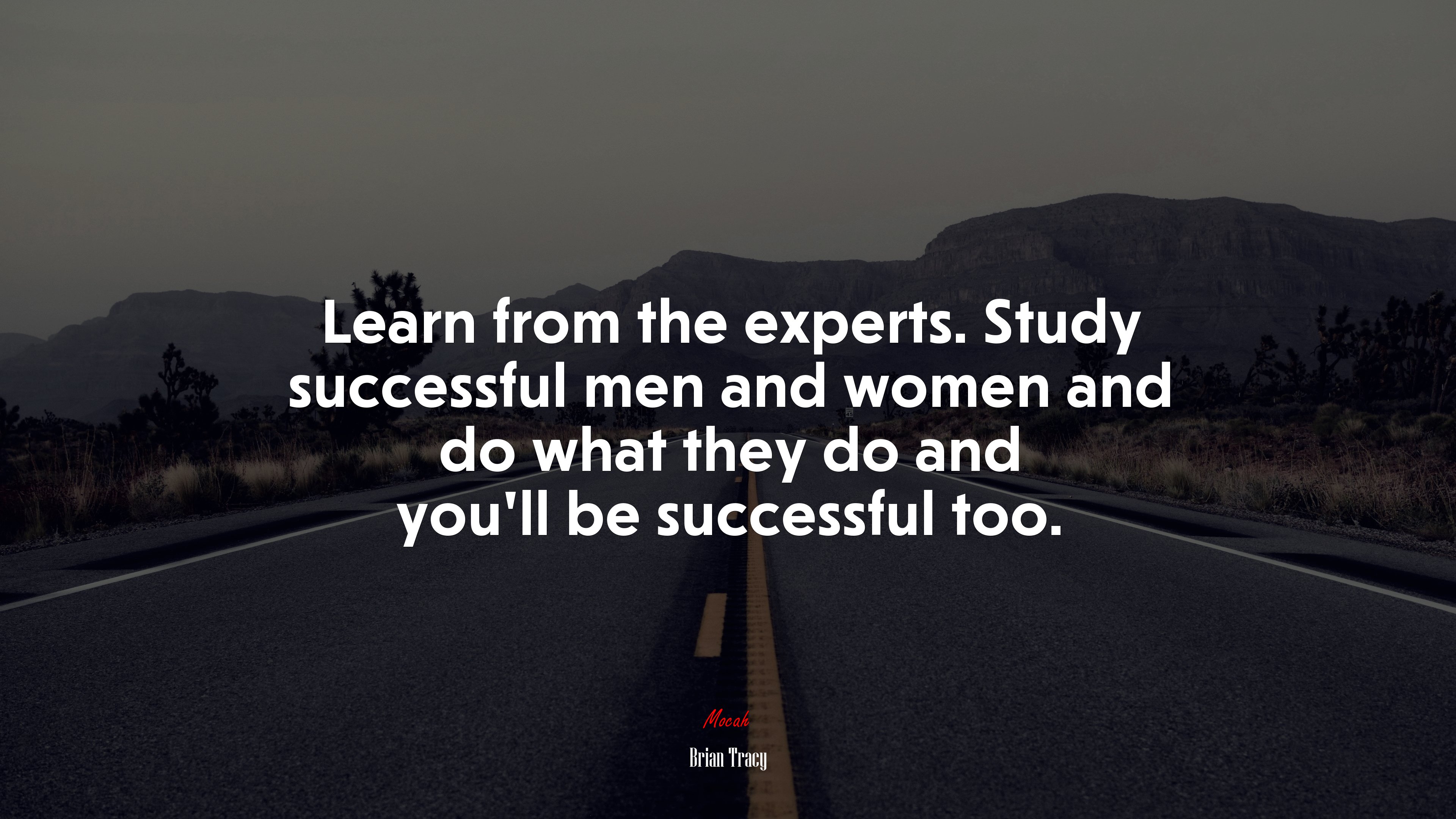 Learn from the experts. Study successful men and women and do what they do and you’ll be successful too. | Brian Tracy quote HD Wallpaper