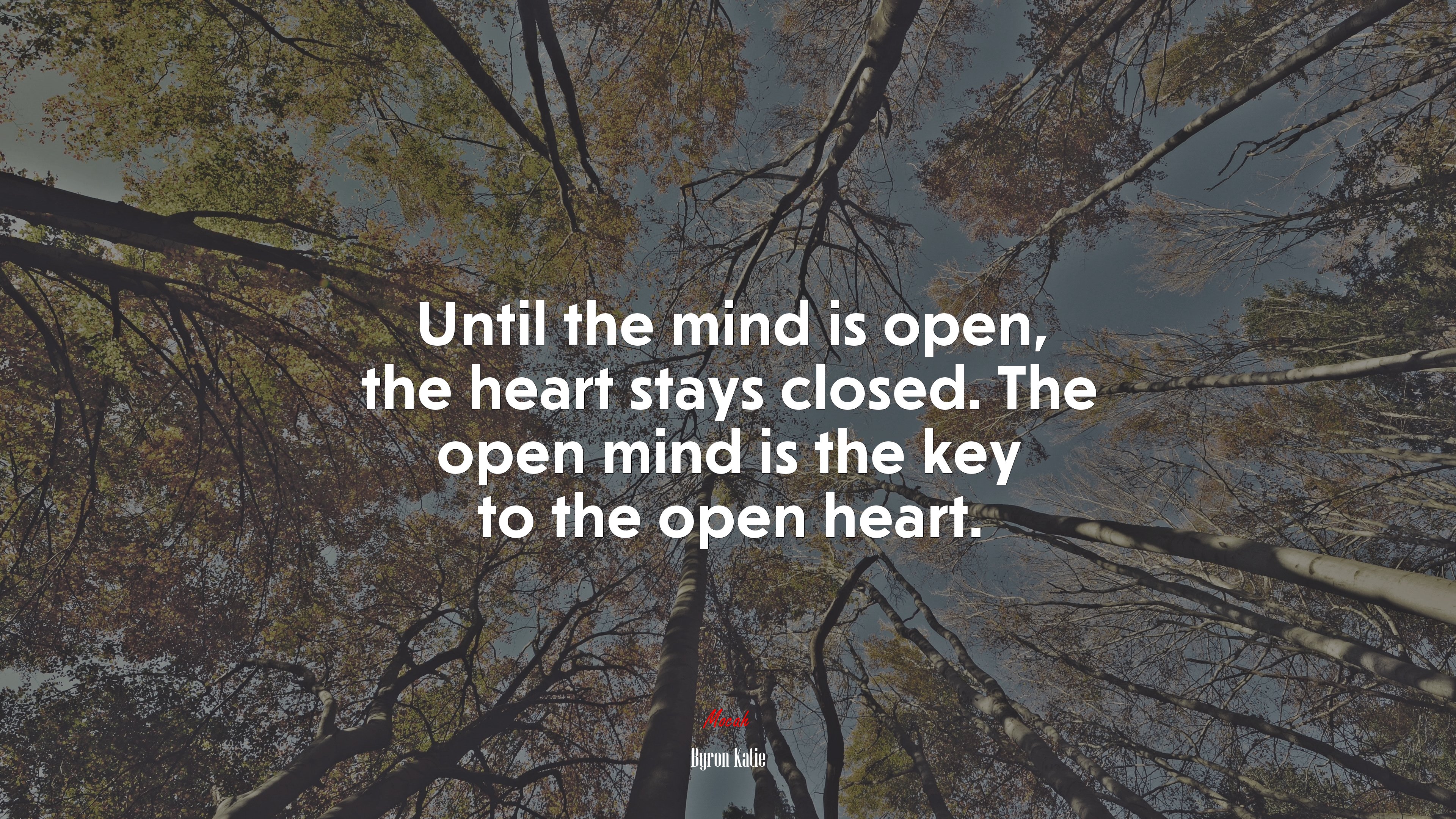 Until the mind is open, the heart stays closed. The open mind is the key to the open heart. | Byron Katie quote HD Wallpaper