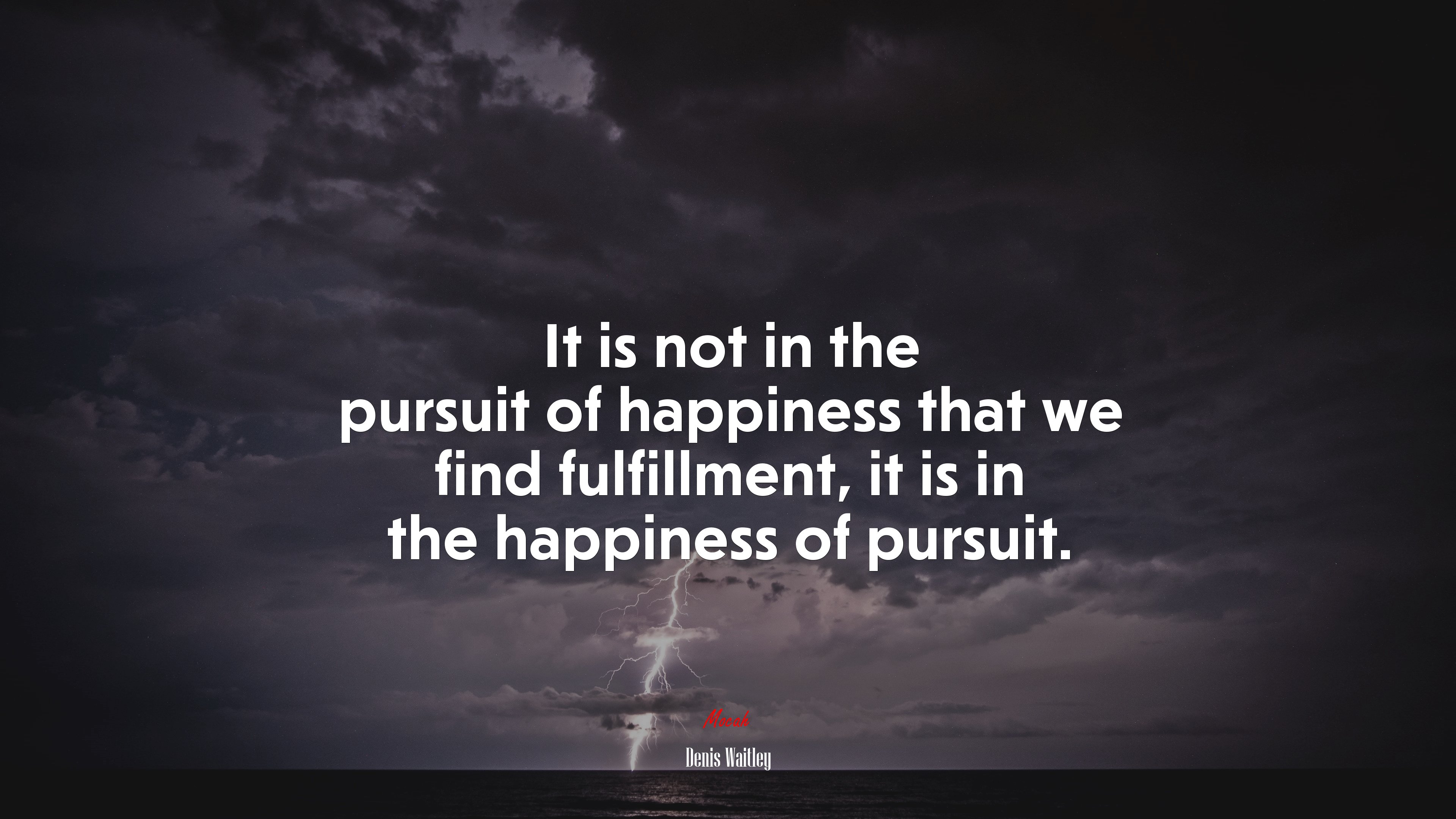 It is not in the pursuit of happiness that we find fulfillment, it is in the happiness of pursuit. | Denis Waitley quote HD Wallpaper