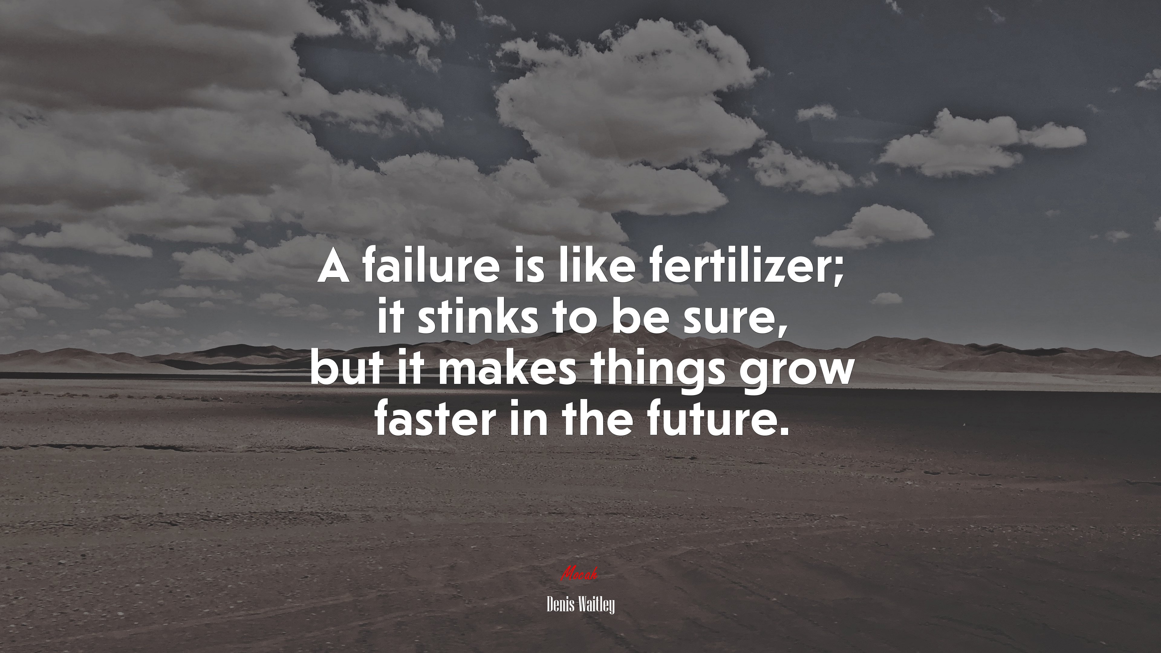 A failure is like fertilizer; it stinks to be sure, but it makes things grow faster in the future. | Denis Waitley quote HD Wallpaper