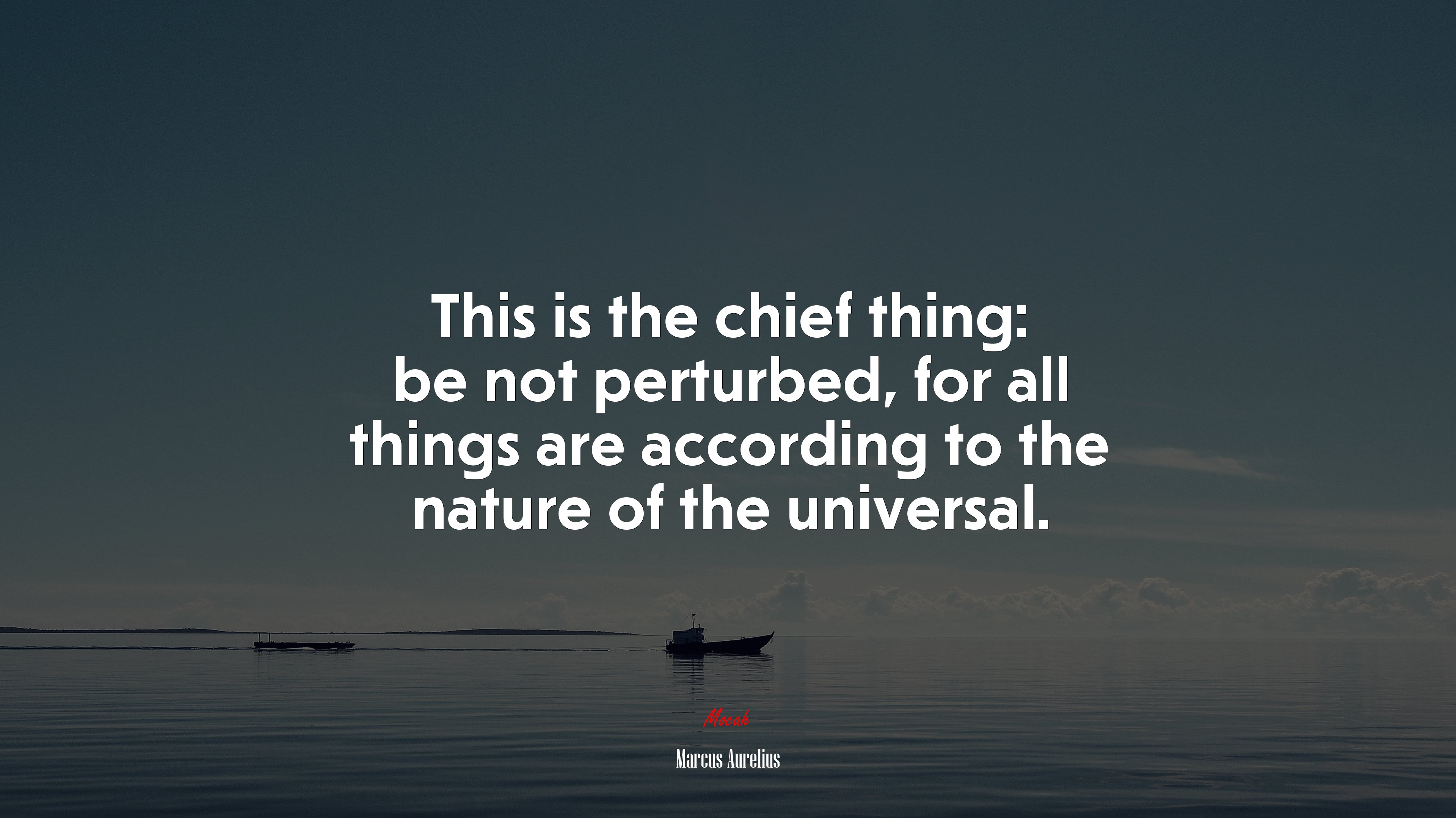 This is the chief thing: be not perturbed, for all things are according to the nature of the universal. | Marcus Aurelius quote HD Wallpaper