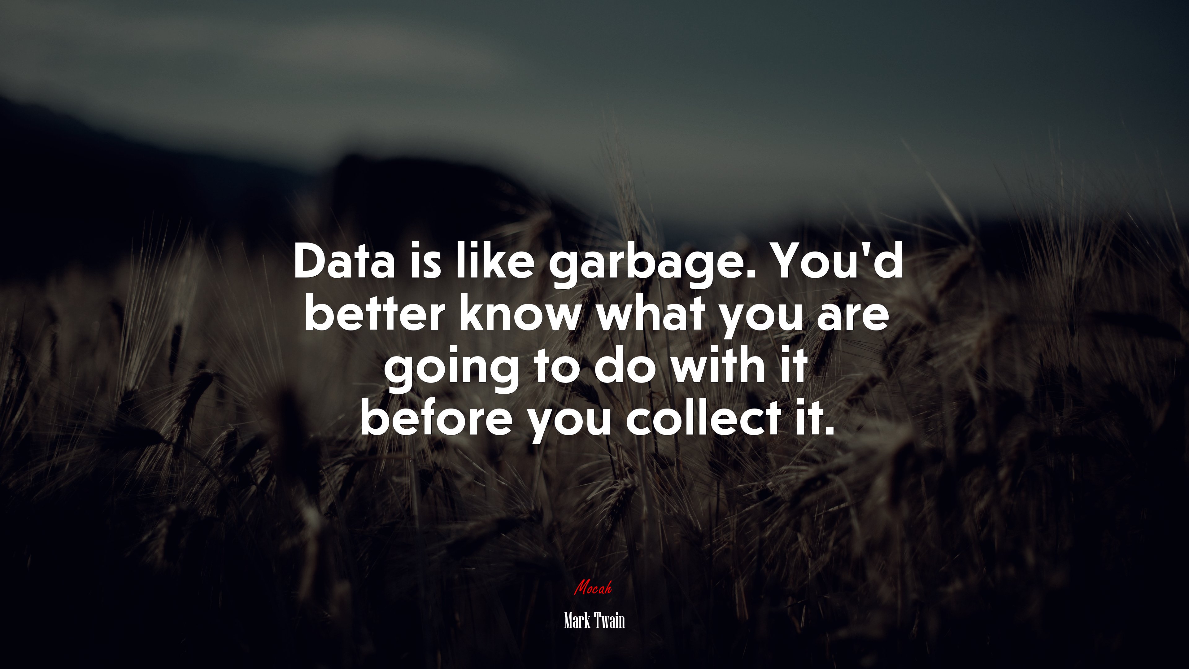 Data is like garbage. You’d better know what you are going to do with it before you collect it. | Mark Twain quote HD Wallpaper