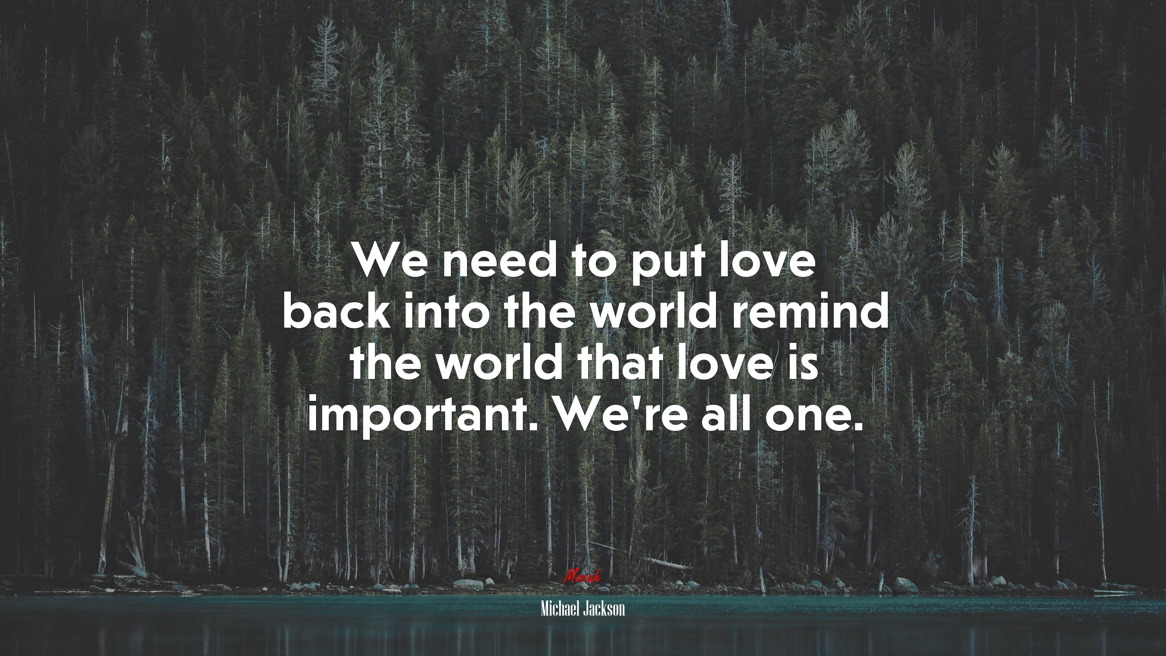 We need to put love back into the world remind the world that love is important. We’re all one. | Michael Jackson quote HD Wallpaper