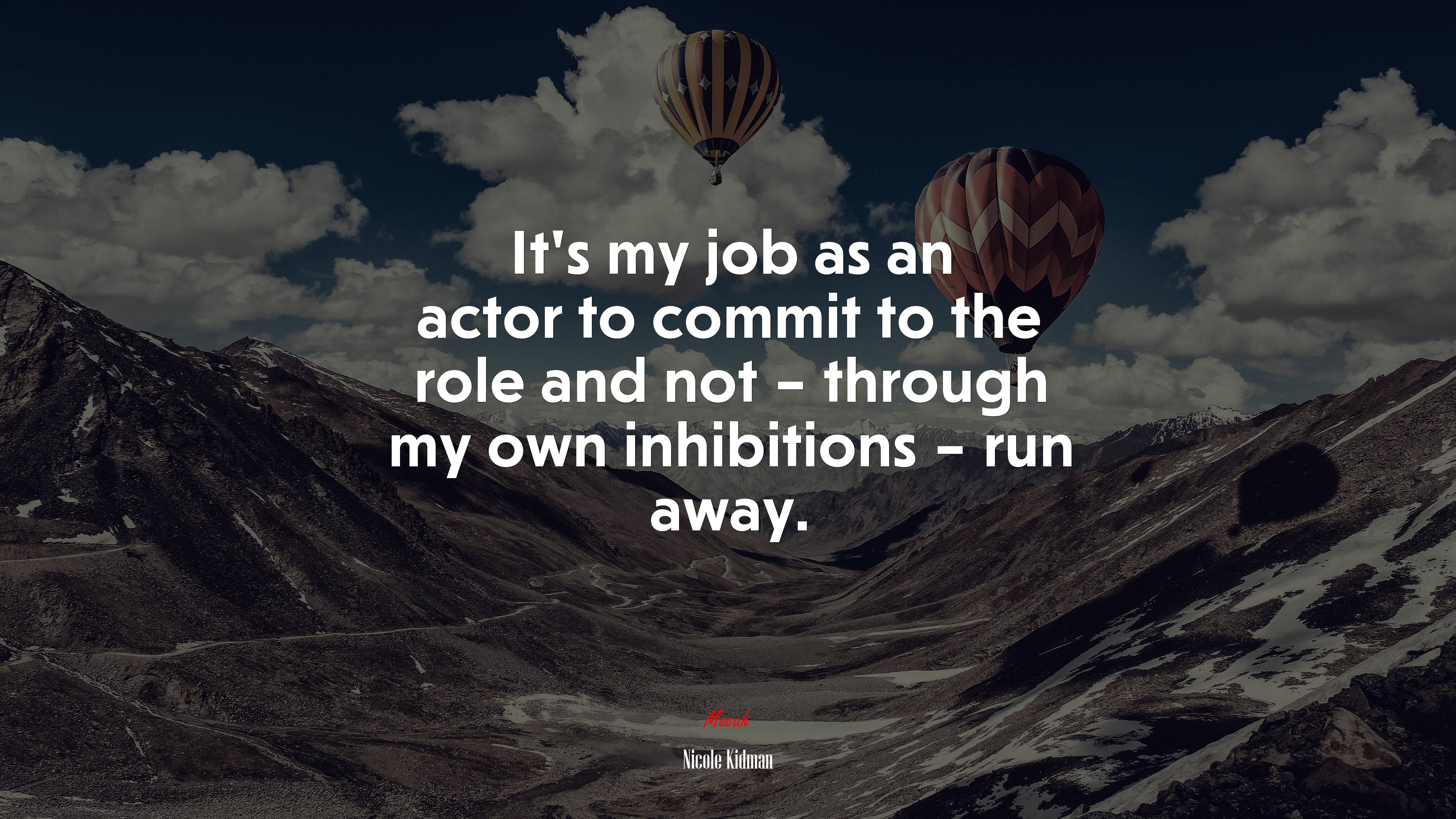It’s my job as an actor to commit to the role and not – through my own inhibitions – run away. | Nicole Kidman quote HD Wallpaper