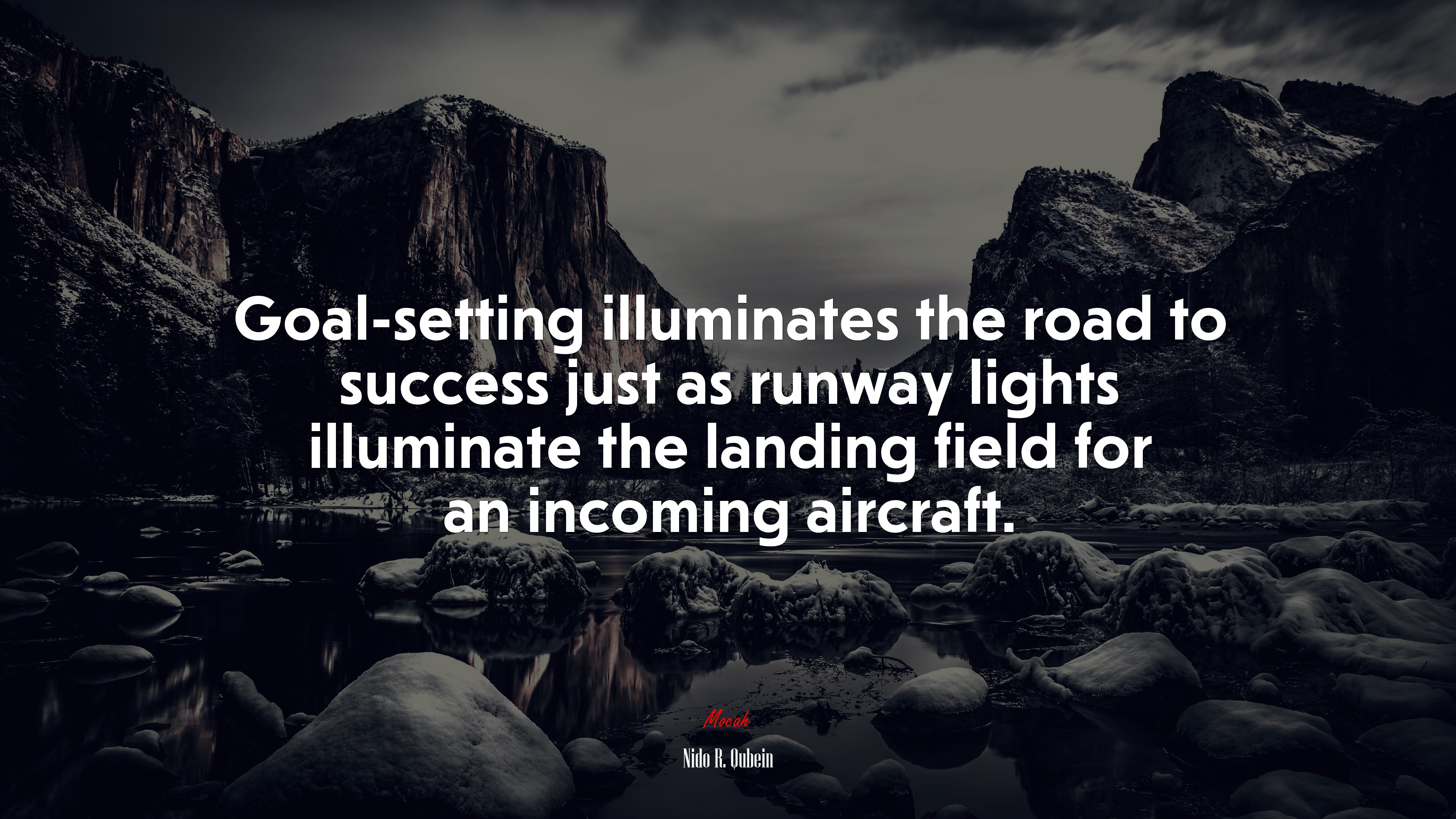 Goal-setting illuminates the road to success just as runway lights illuminate the landing field for an incoming aircraft. | Nido R. Qubein quote HD Wallpaper