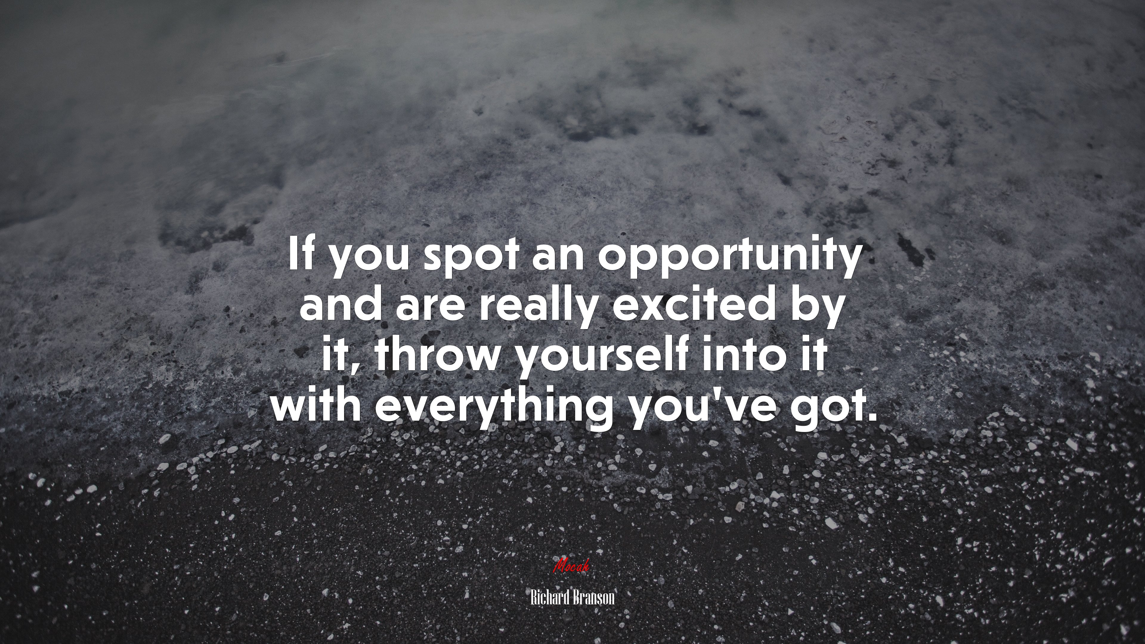 If you spot an opportunity and are really excited by it, throw yourself into it with everything you’ve got. | Richard Branson quote HD Wallpaper