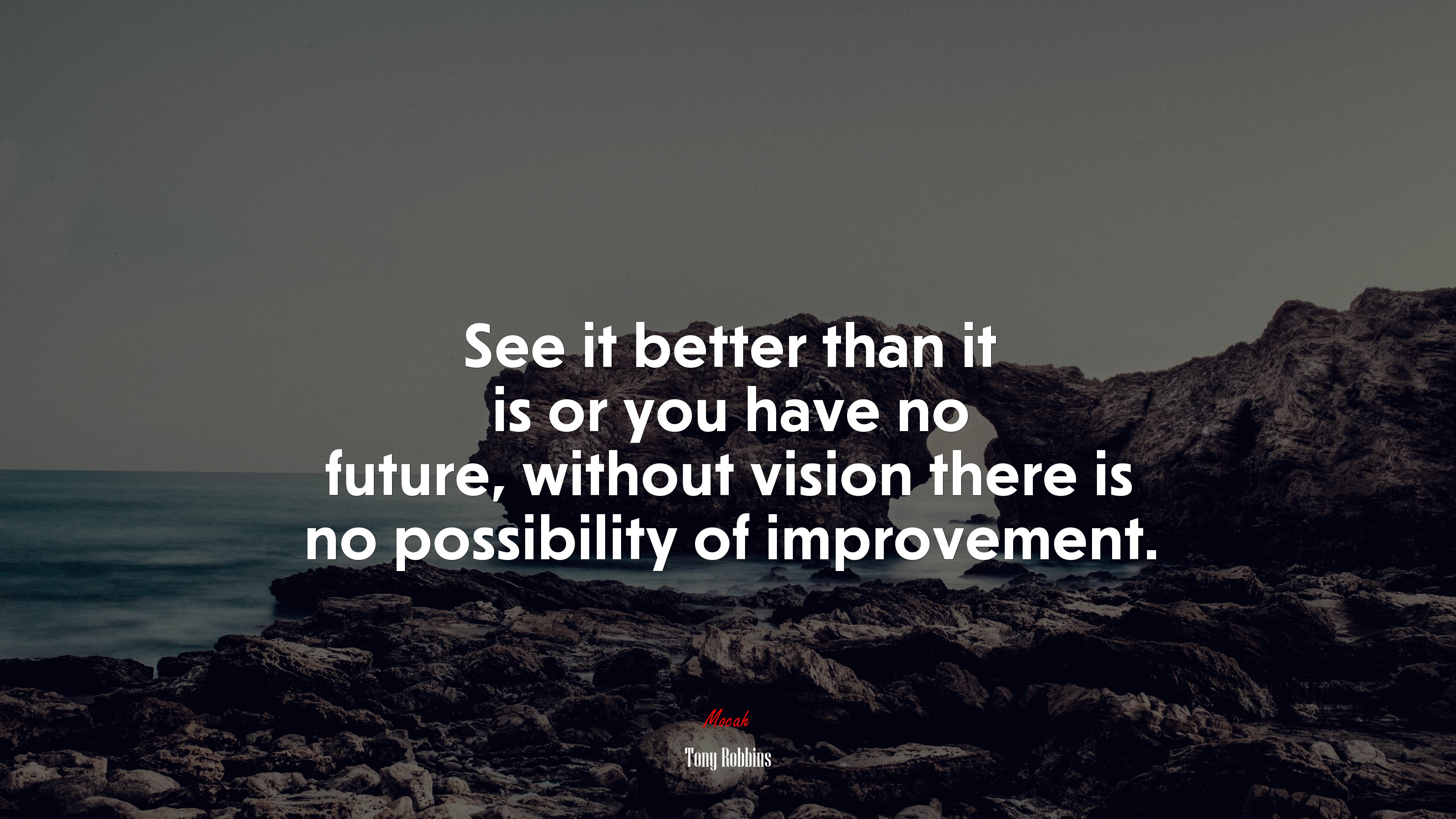 See it better than it is or you have no future, without vision there is no possibility of improvement. | Tony Robbins quote HD Wallpaper