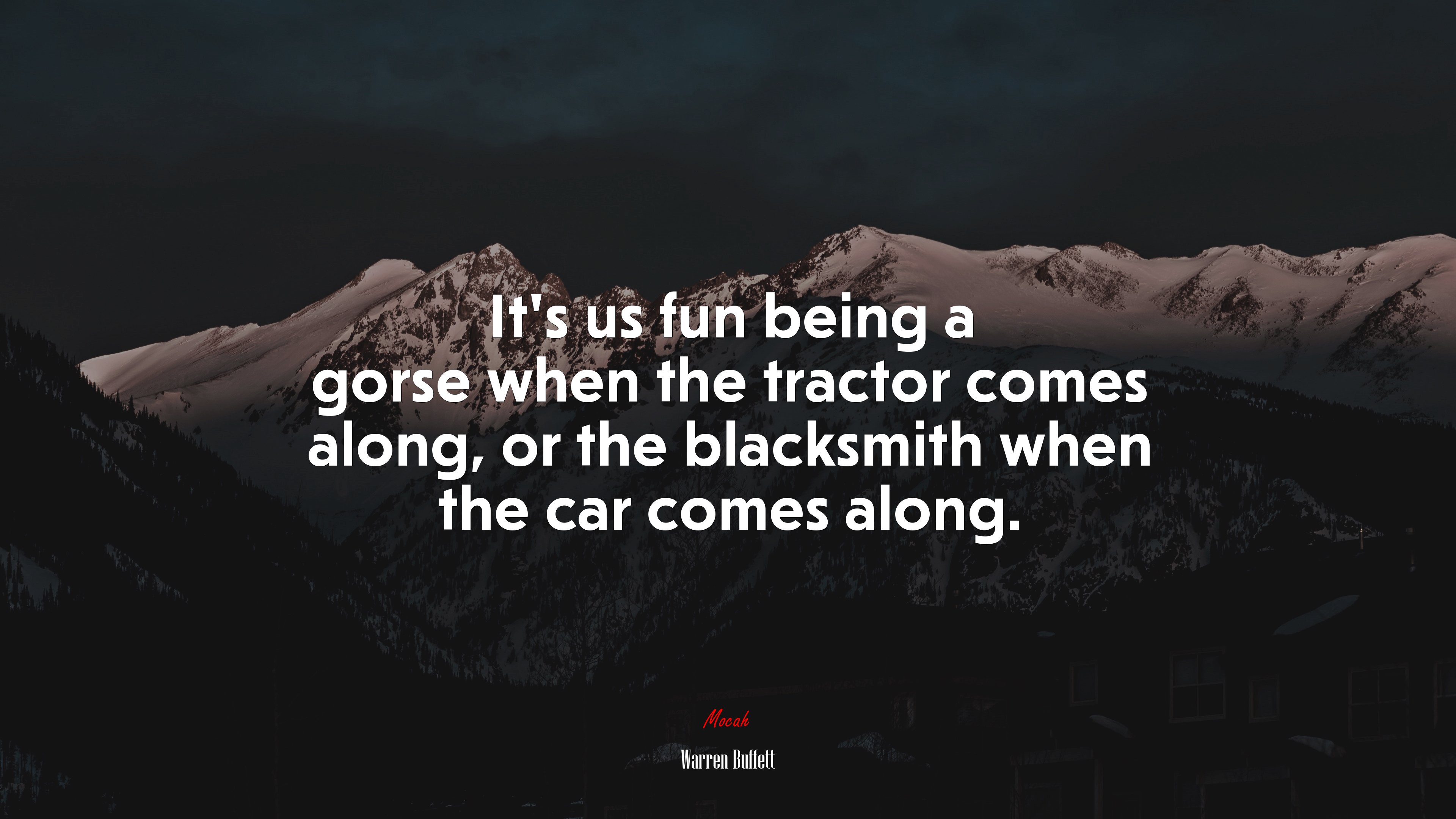 It’s us fun being a gorse when the tractor comes along, or the blacksmith when the car comes along. | Warren Buffett quote HD Wallpaper