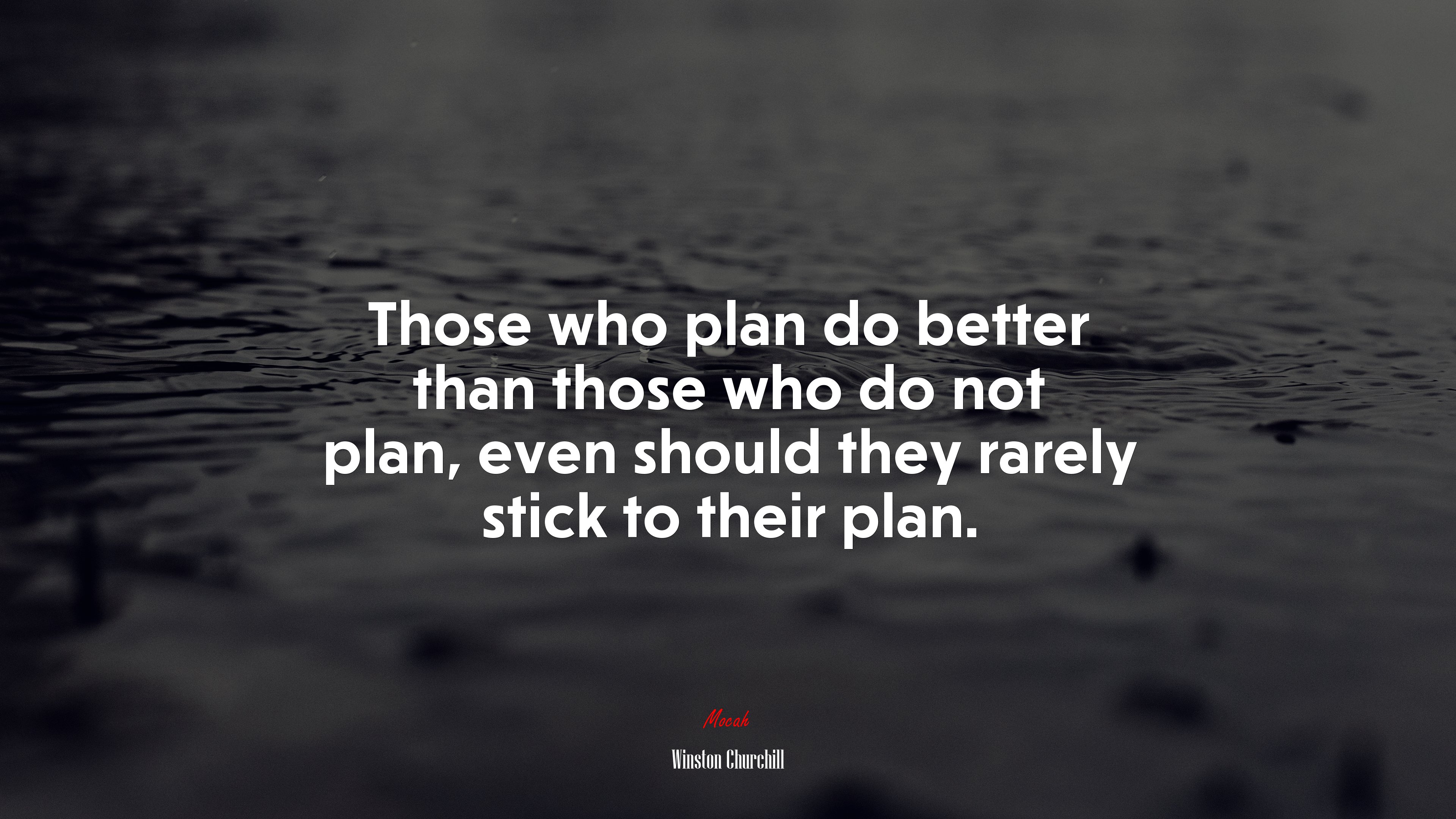 Those who plan do better than those who do not plan, even should they rarely stick to their plan. | Winston Churchill quote HD Wallpaper