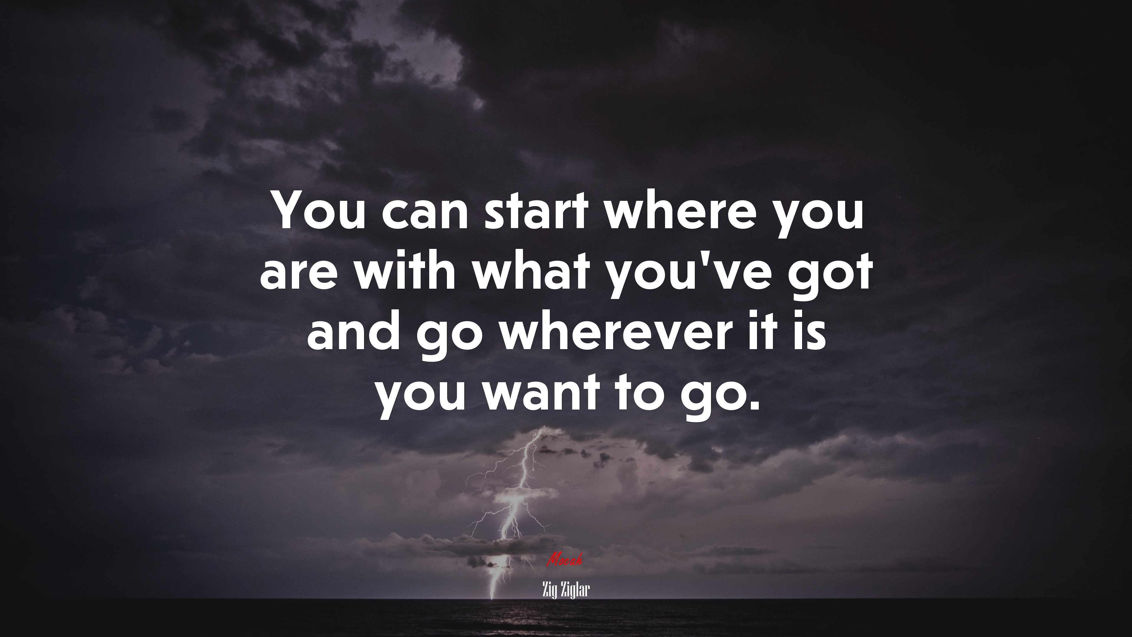 You can start where you are with what you’ve got and go wherever it is you want to go. | Zig Ziglar quote HD Wallpaper