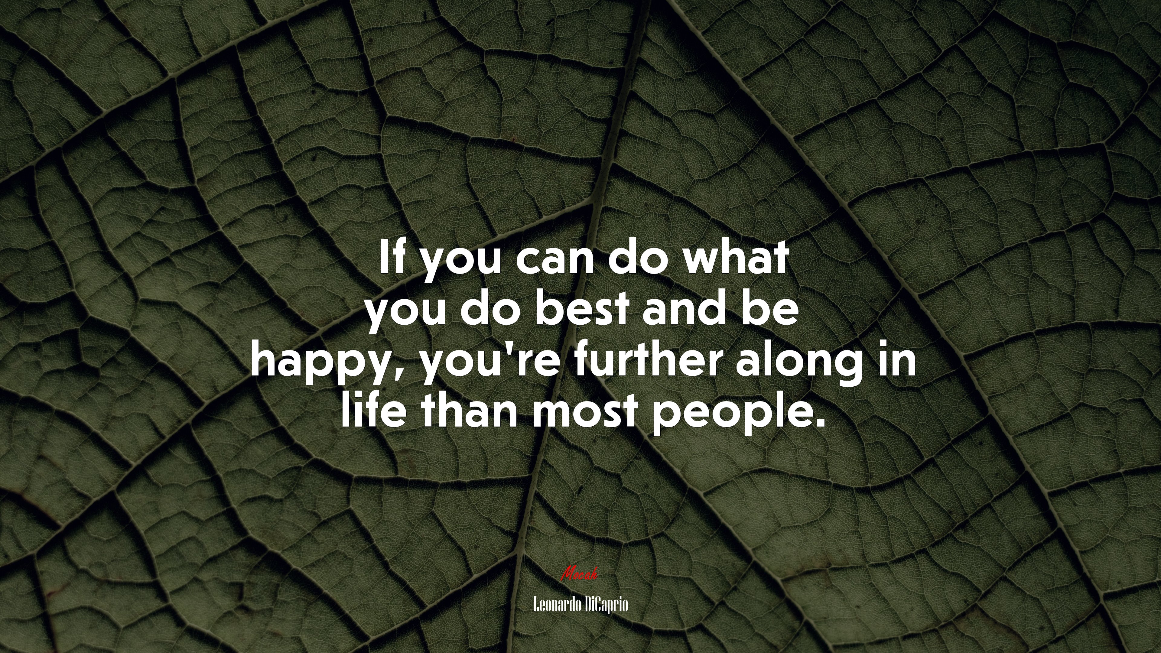 If you can do what you do best and be happy, you’re further along in life than most people. | Leonardo DiCaprio quote HD Wallpaper