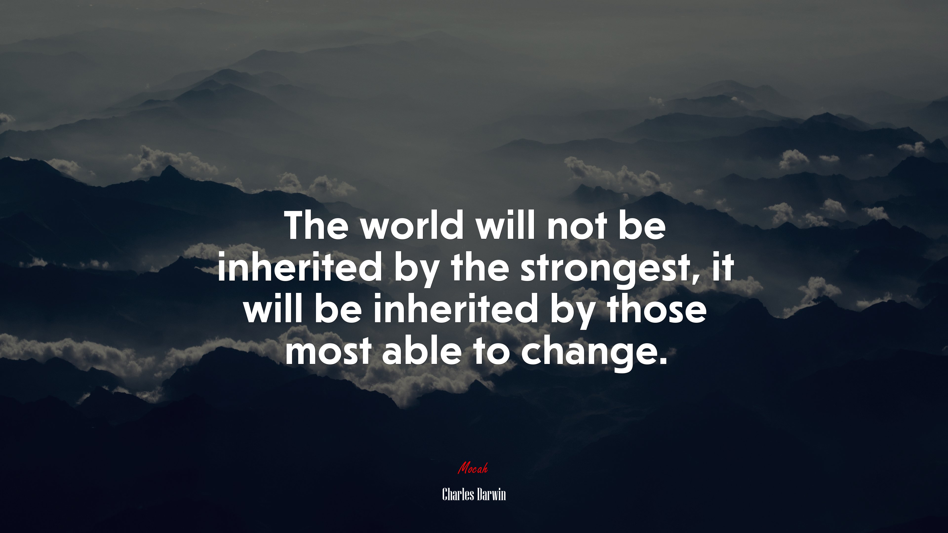 The world will not be inherited by the strongest, it will be inherited by those most able to change. | Charles Darwin quote HD Wallpaper