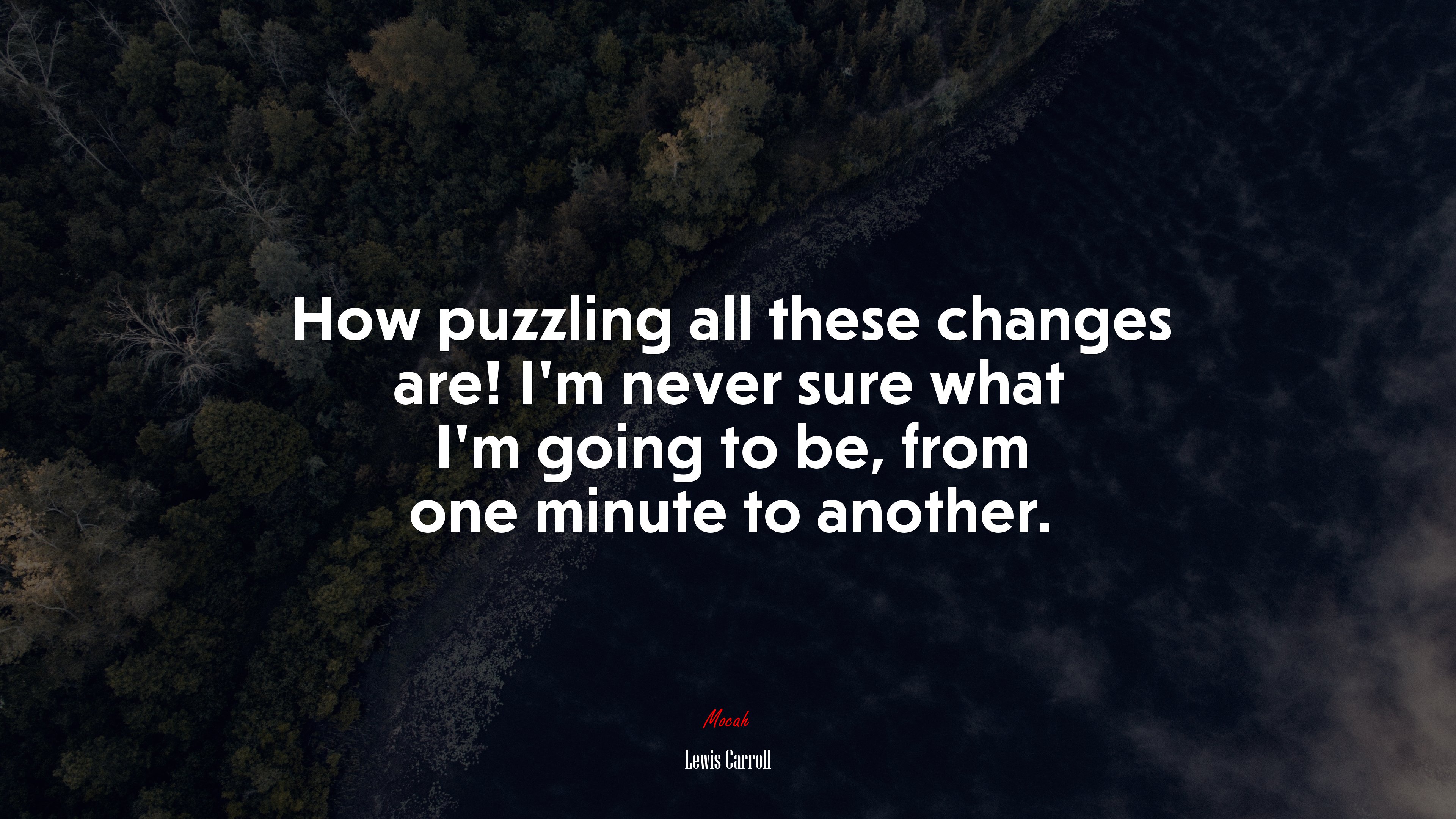 How puzzling all these changes are! I’m never sure what I’m going to be, from one minute to another. | Lewis Carroll quote HD Wallpaper