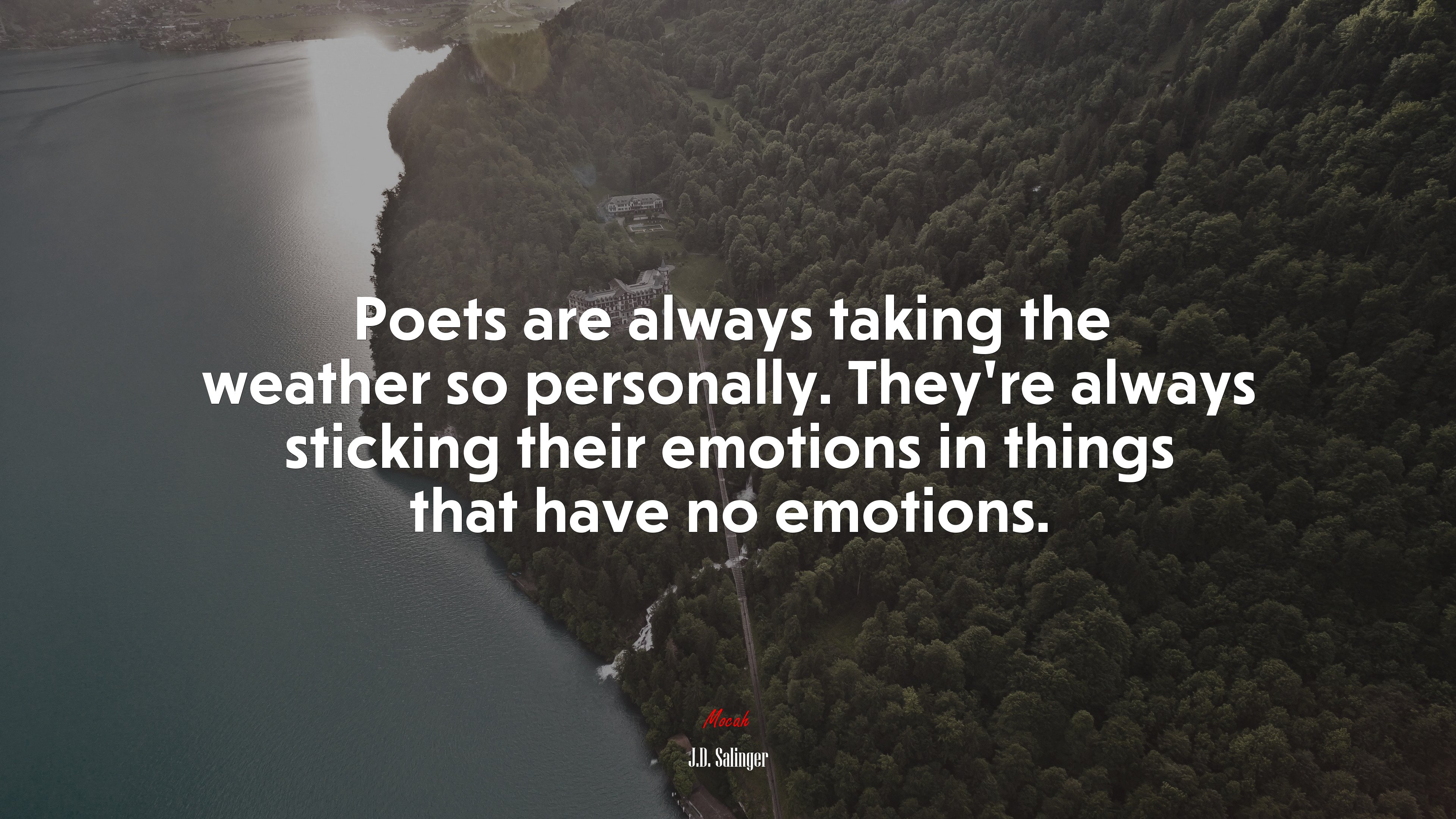 Poets are always taking the weather so personally. They’re always sticking their emotions in things that have no emotions. | J.D. Salinger quote HD Wallpaper