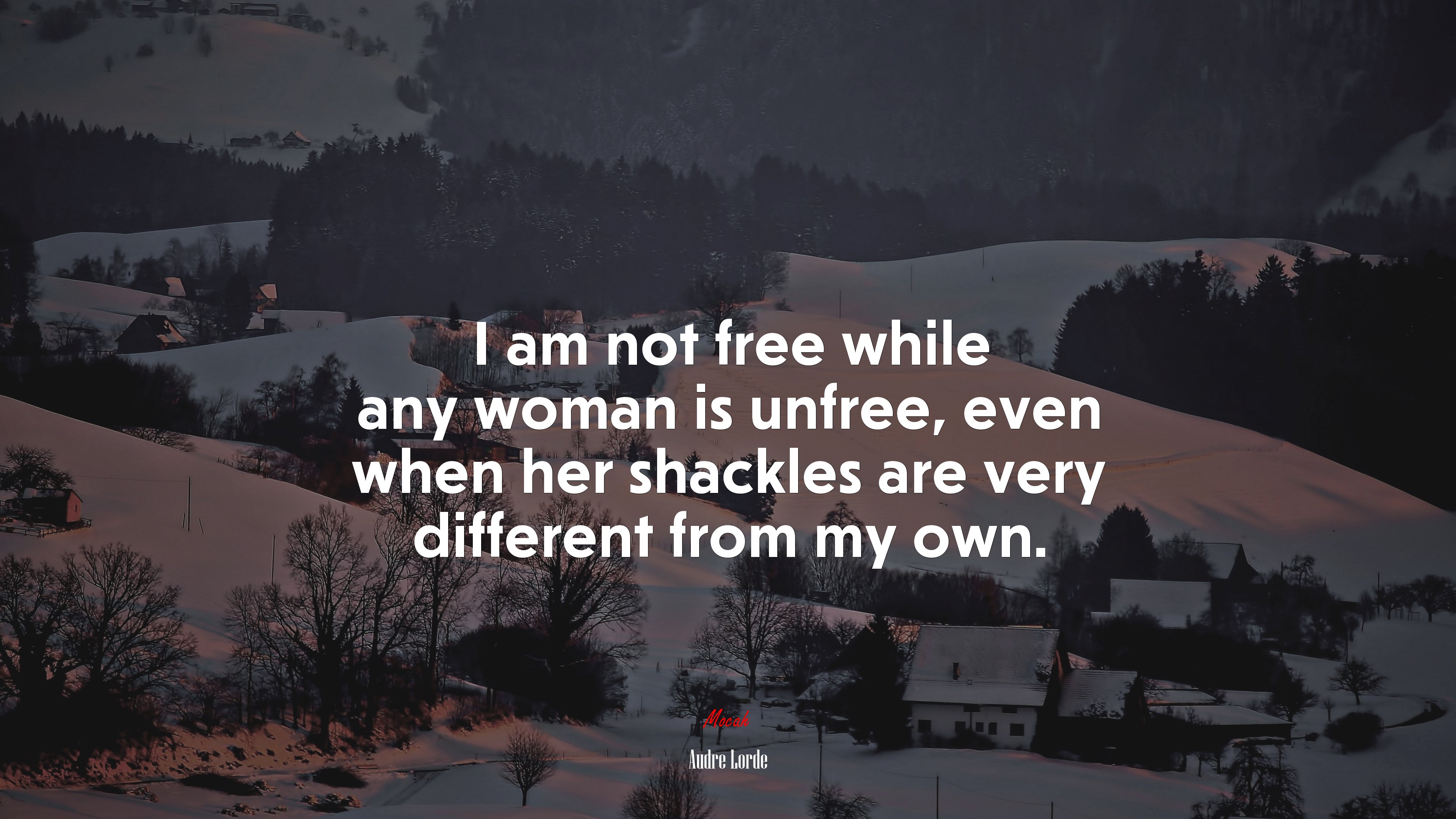I am not free while any woman is unfree, even when her shackles are very different from my own. | Audre Lorde quote HD Wallpaper