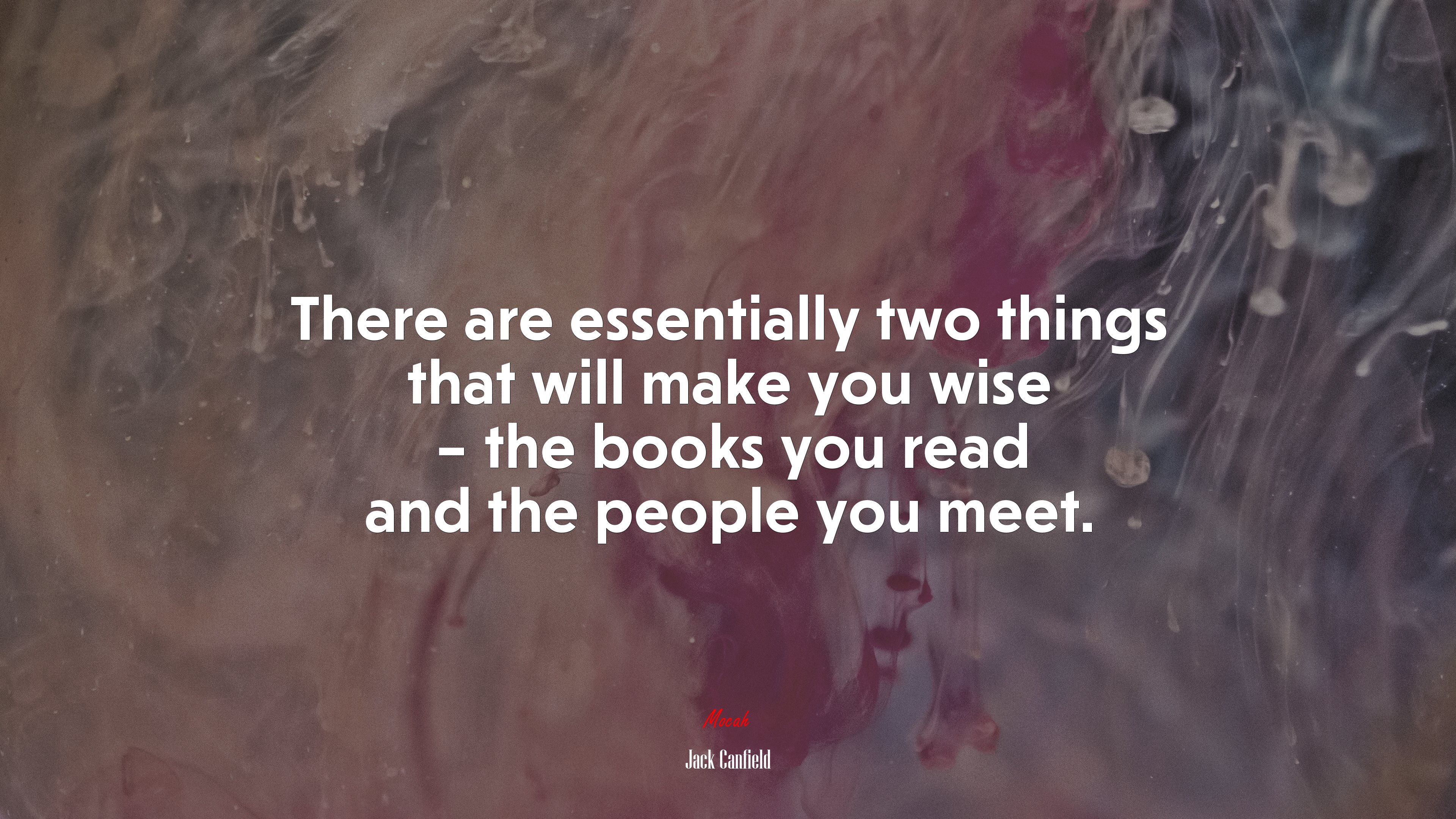 There are essentially two things that will make you wise – the books you read and the people you meet. | Jack Canfield quote HD Wallpaper