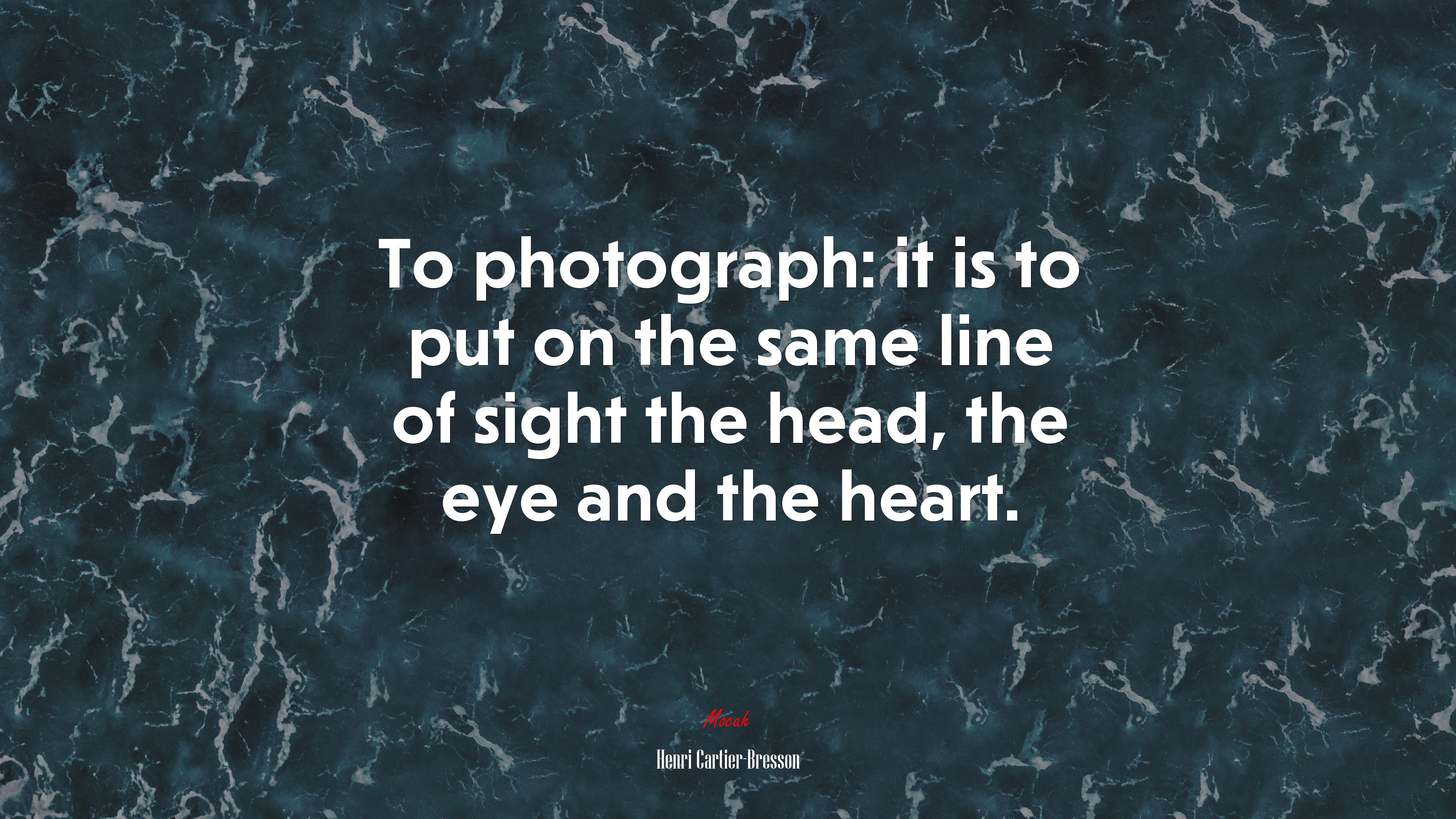 To photograph: it is to put on the same line of sight the head, the eye and the heart. | Henri Cartier-Bresson quote HD Wallpaper