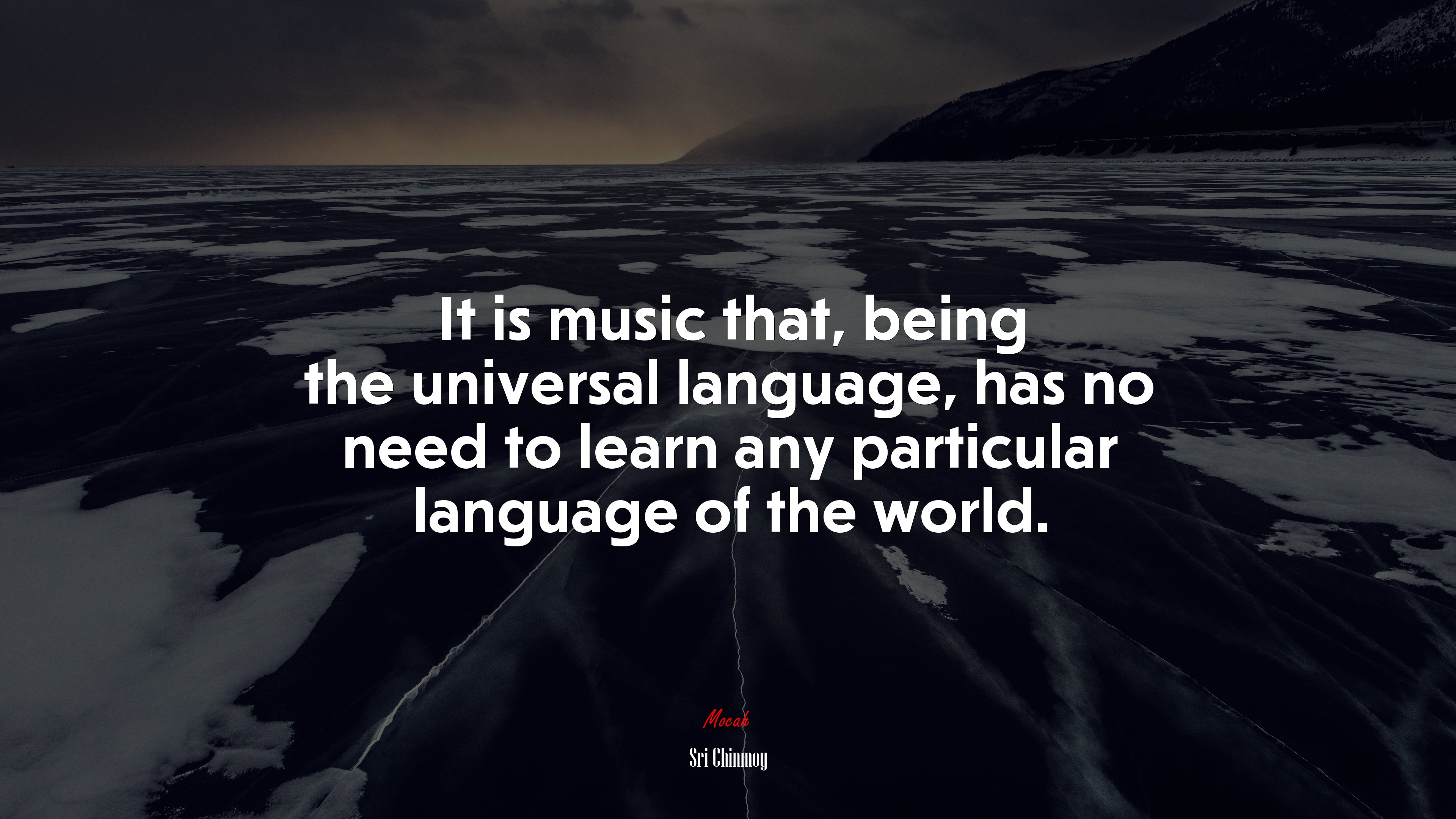 It is music that, being the universal language, has no need to learn any particular language of the world. | Sri Chinmoy quote HD Wallpaper