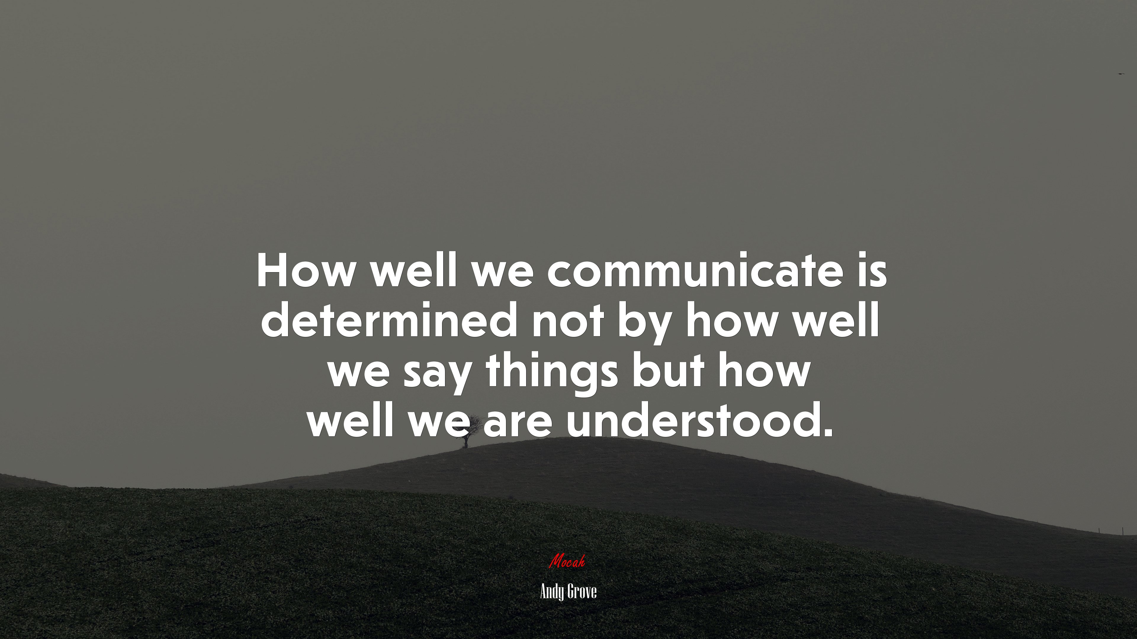 How well we communicate is determined not by how well we say things but how well we are understood. | Andy Grove quote HD Wallpaper