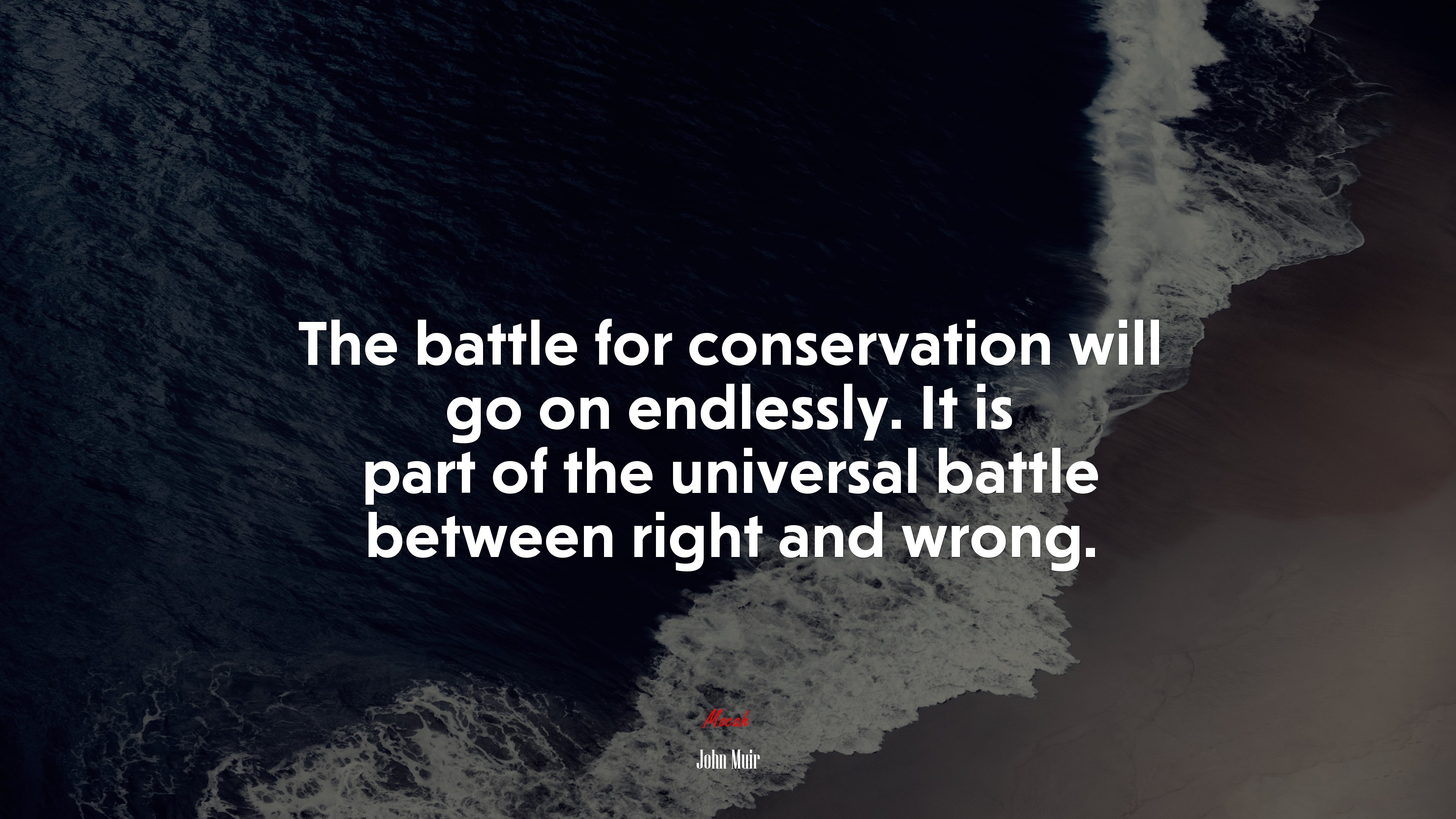 The battle for conservation will go on endlessly. It is part of the universal battle between right and wrong. | John Muir quote HD Wallpaper