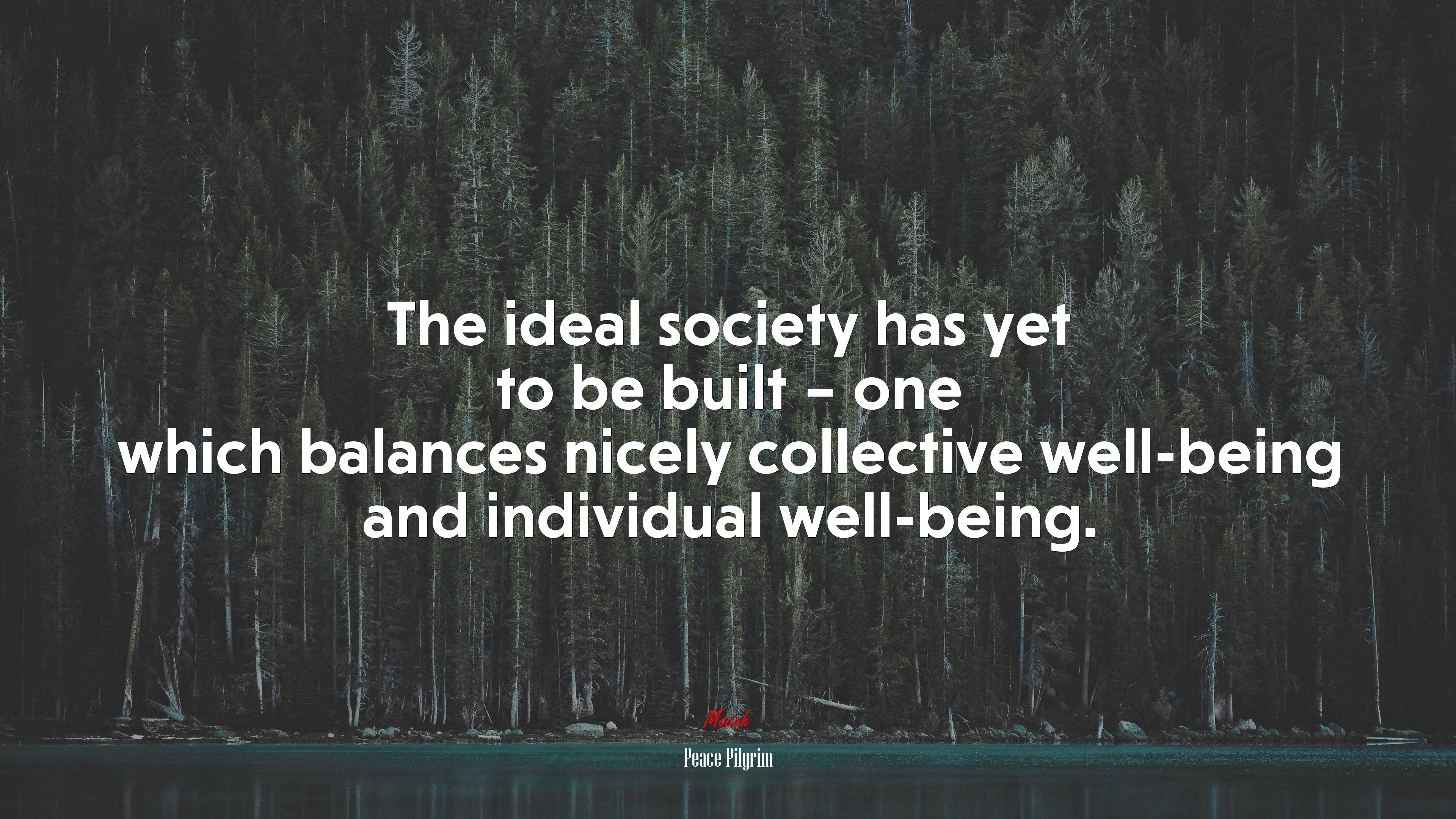 The ideal society has yet to be built – one which balances nicely collective well-being and individual well-being. | Peace Pilgrim quote HD Wallpaper