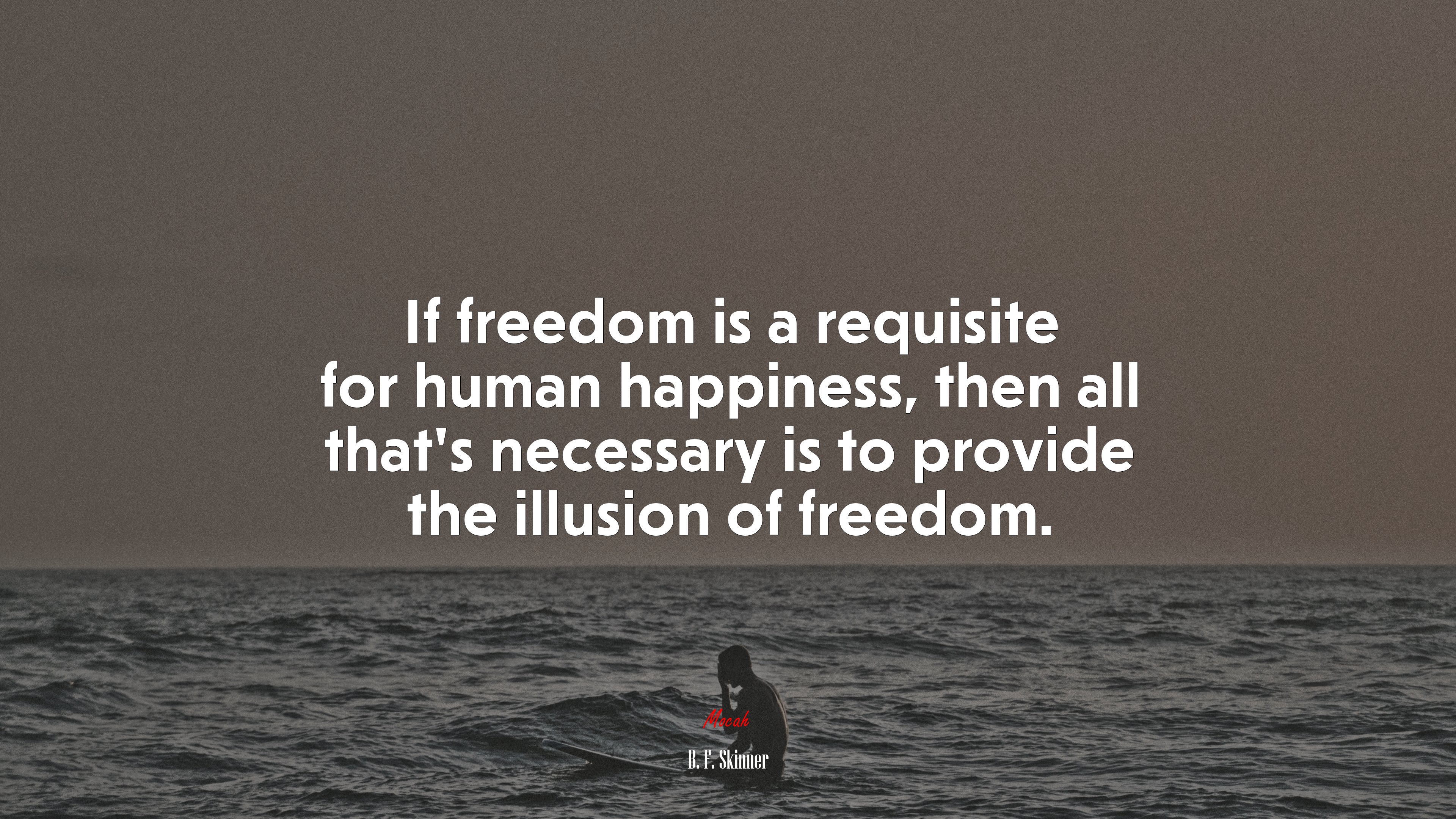 If freedom is a requisite for human happiness, then all that’s necessary is to provide the illusion of freedom. | B. F. Skinner quote HD Wallpaper