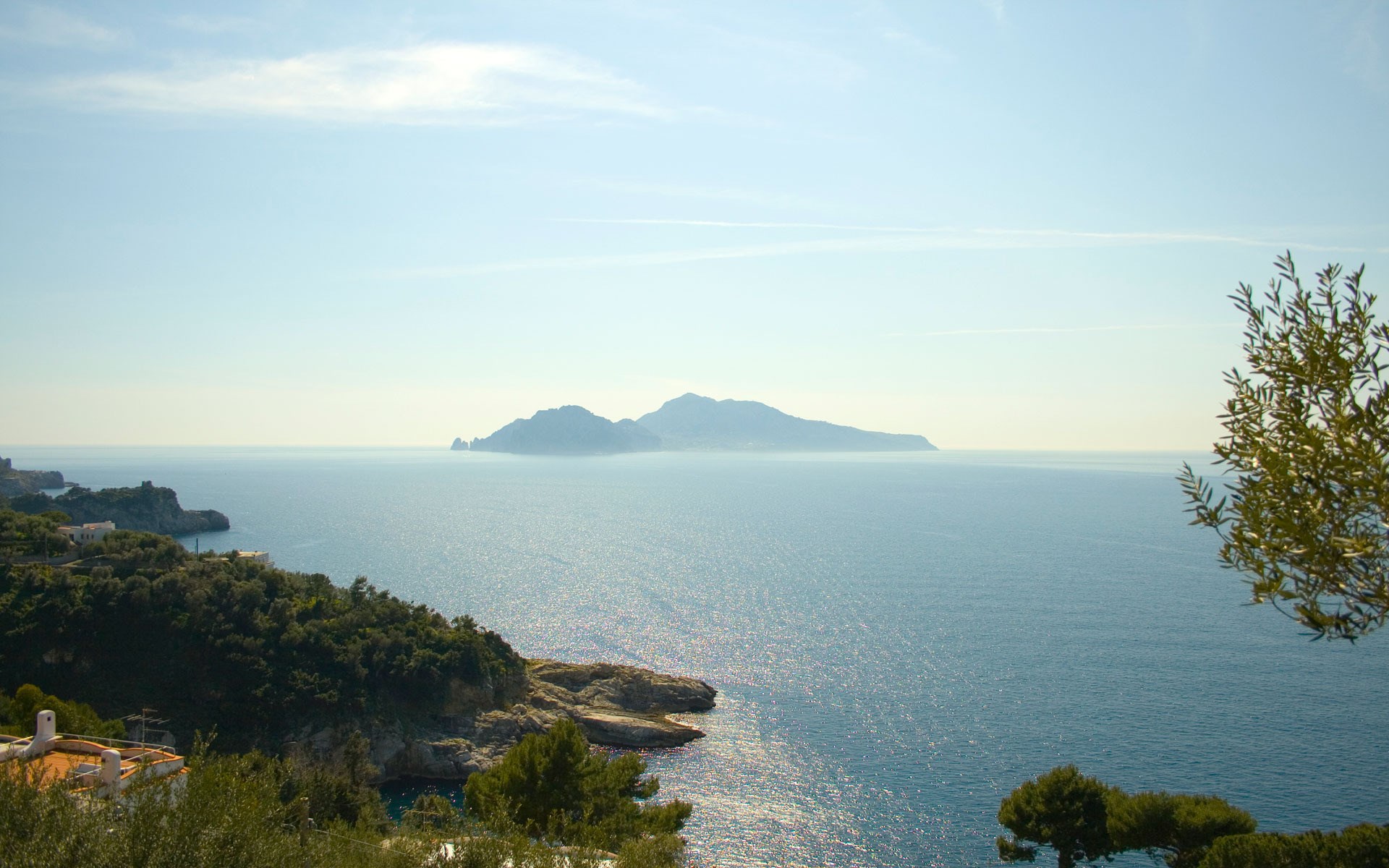 Islands in the sea with a coastal landscape HD Wallpaper