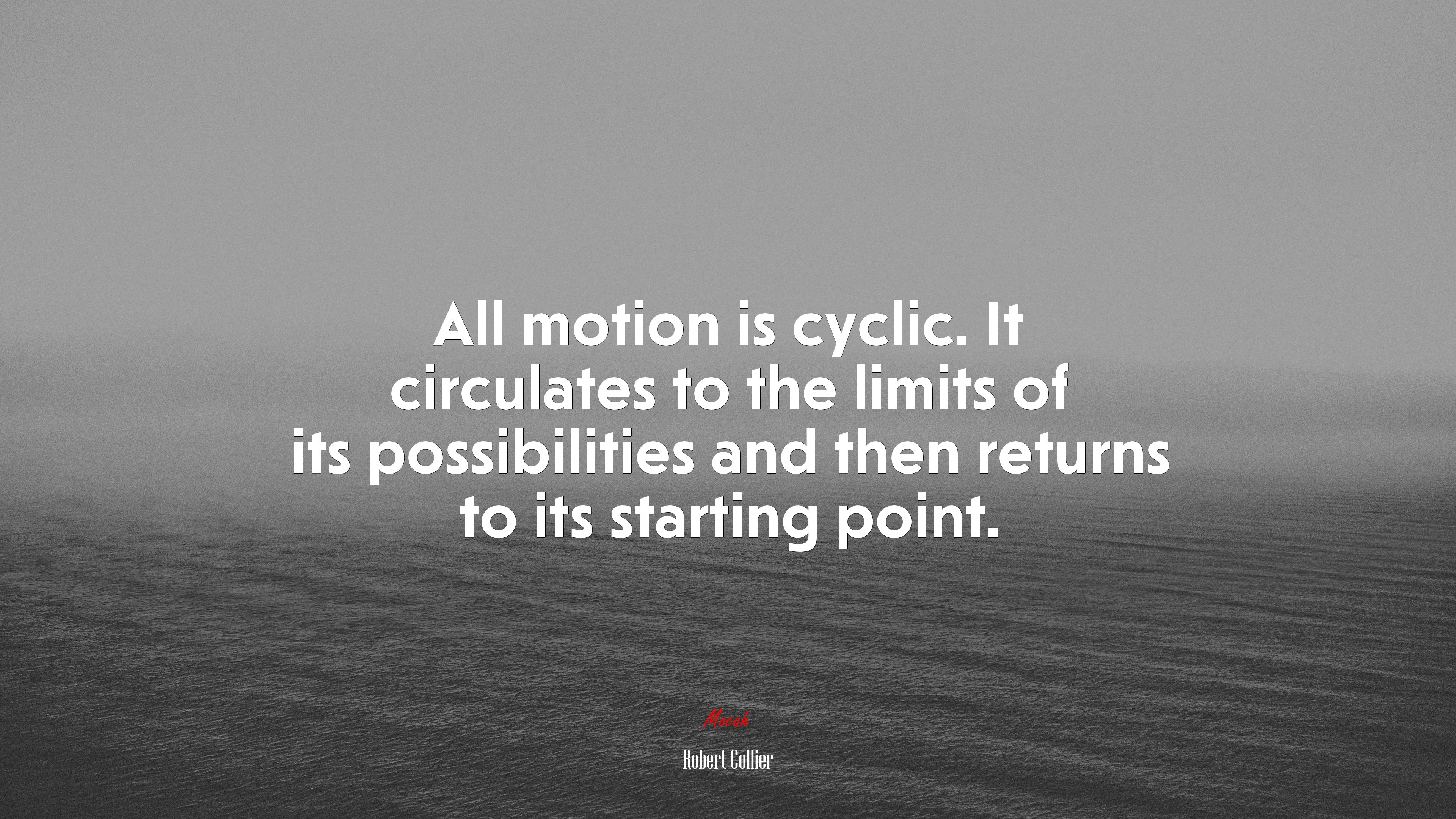 All motion is cyclic. It circulates to the limits of its possibilities and then returns to its starting point. | Robert Collier quote HD Wallpaper