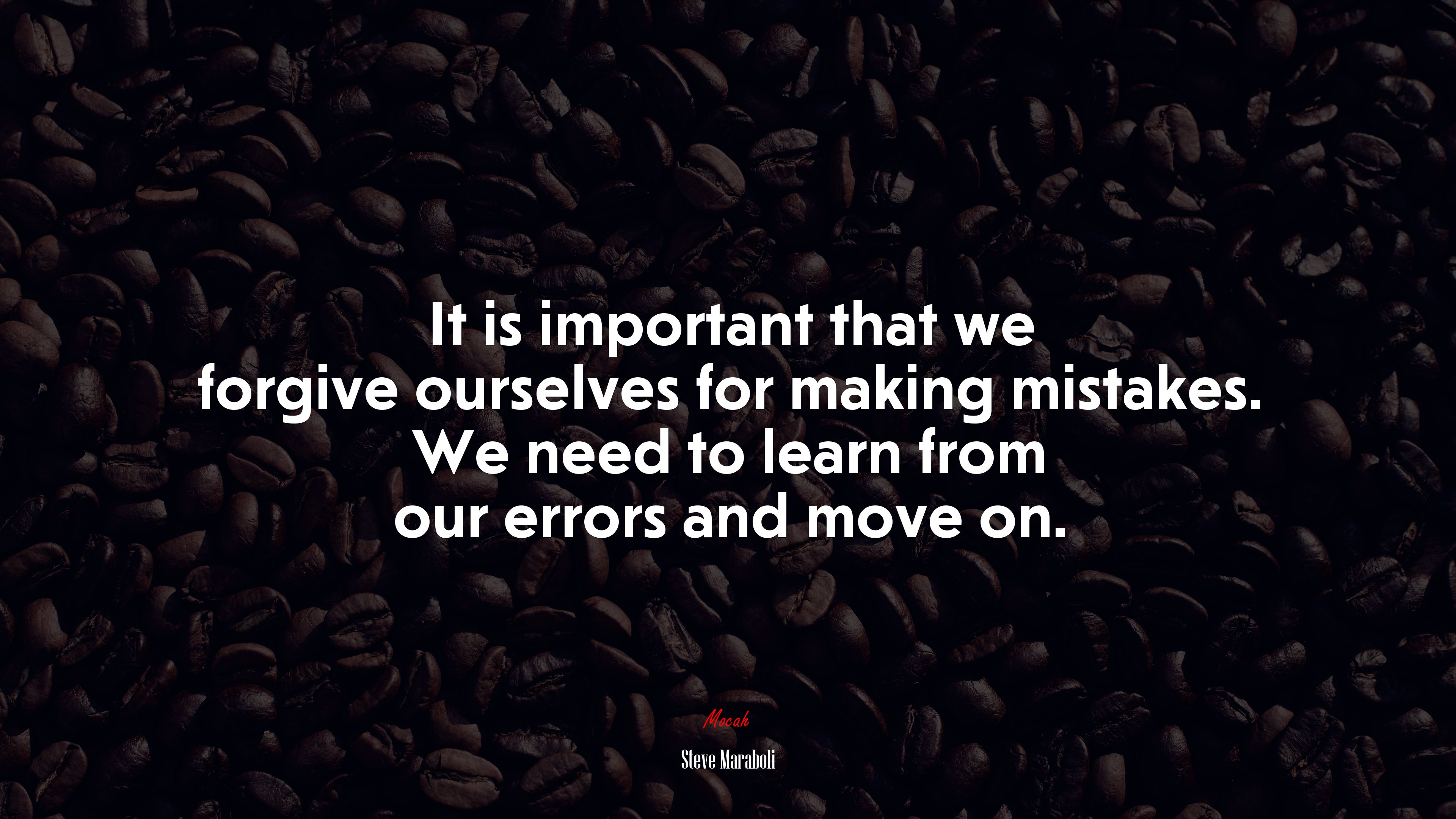 It is important that we forgive ourselves for making mistakes. We need to learn from our errors and move on. | Steve Maraboli quote HD Wallpaper